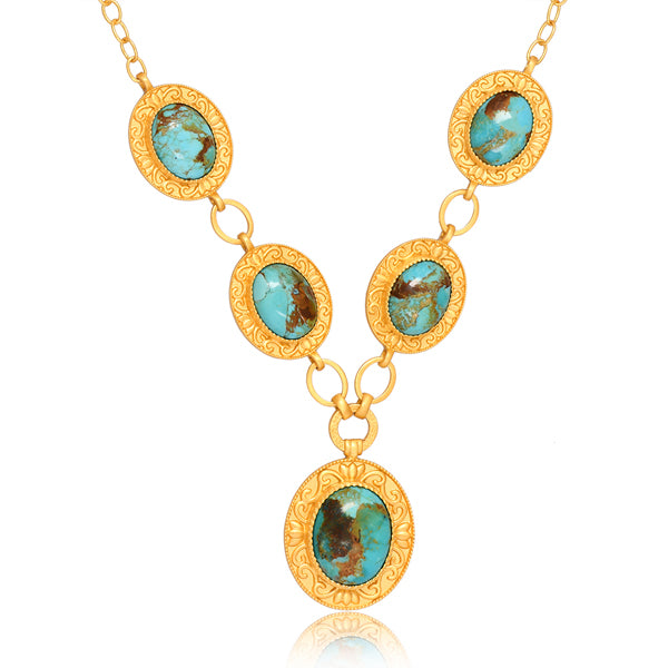Turquoise Island Hopping Statement Necklace - Elegant Boho Jewelry for Women, Perfect for Beach Vacations & Summer Outfits