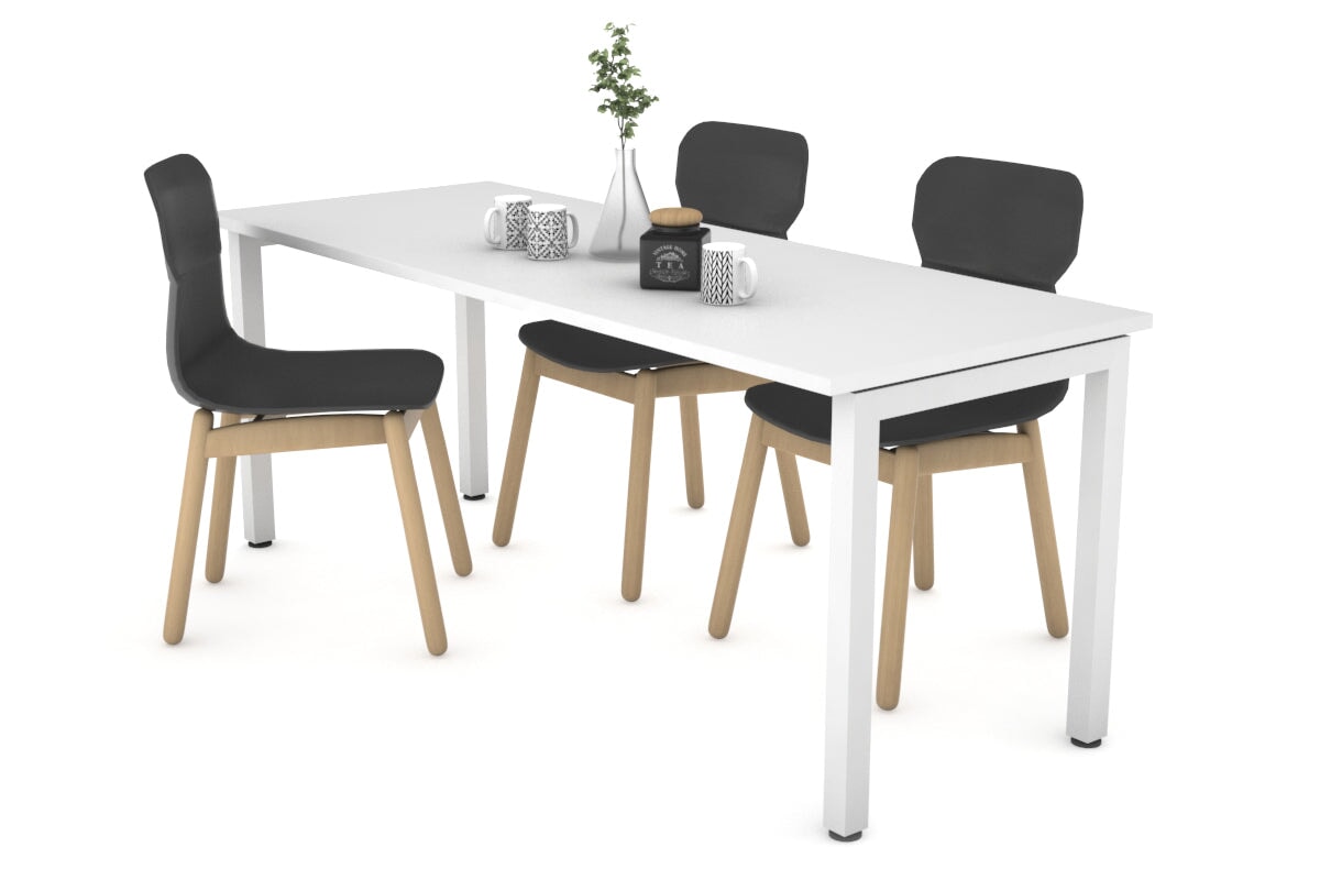 Quadro Square Legs Table - 1600L x 800W Modern Dining Table for Home & Office | Perfect for Kitchen, Dining Room, Conference Room & Workspace