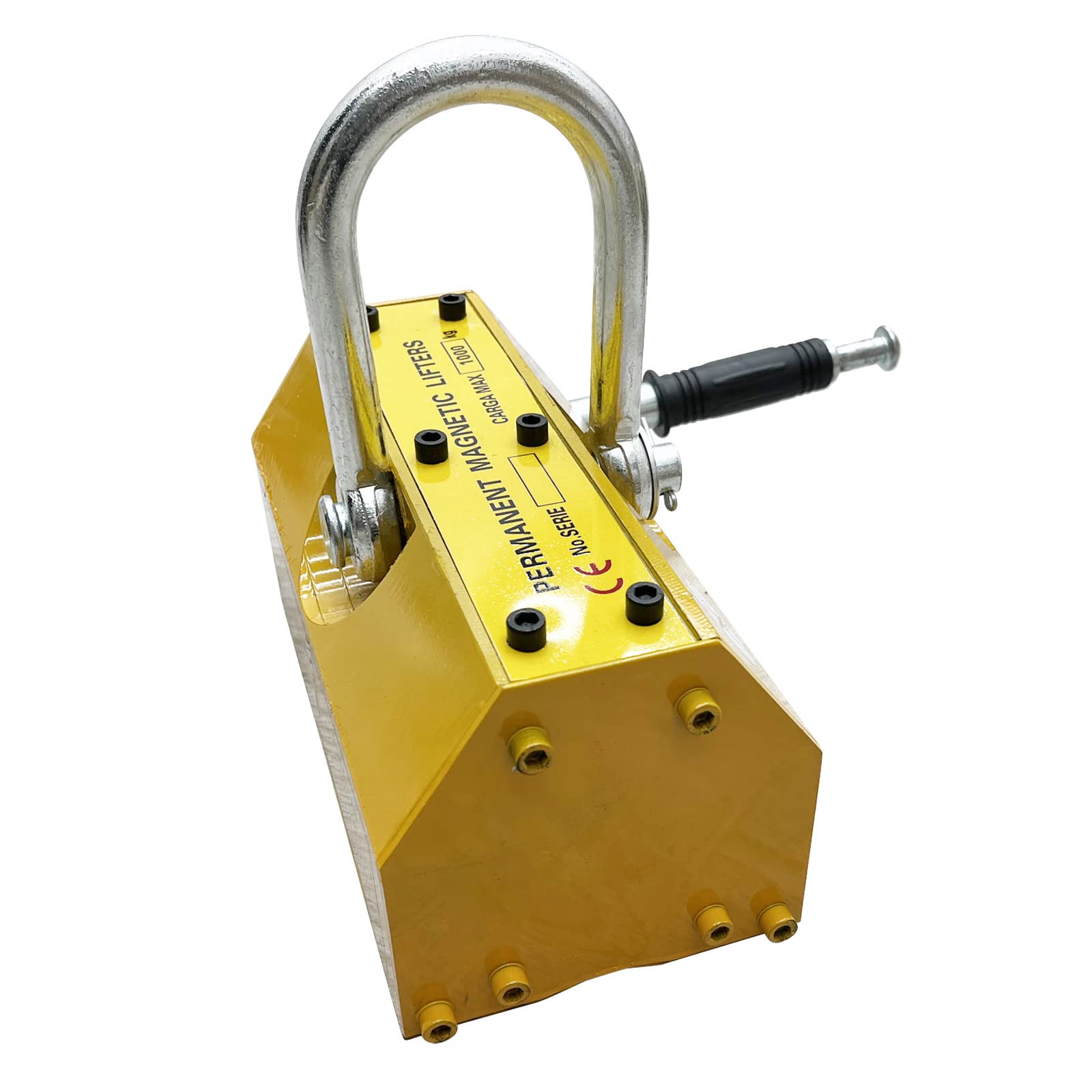 INTBUYING 2200LB (1000KG) Heavy Duty Steel Magnetic Lifter - Permanent Crane Hoist Lifting Magnet with Release for Shop, Block Board & Industrial Use | Perfect for Metalworking, Construction & Warehouse Lifting