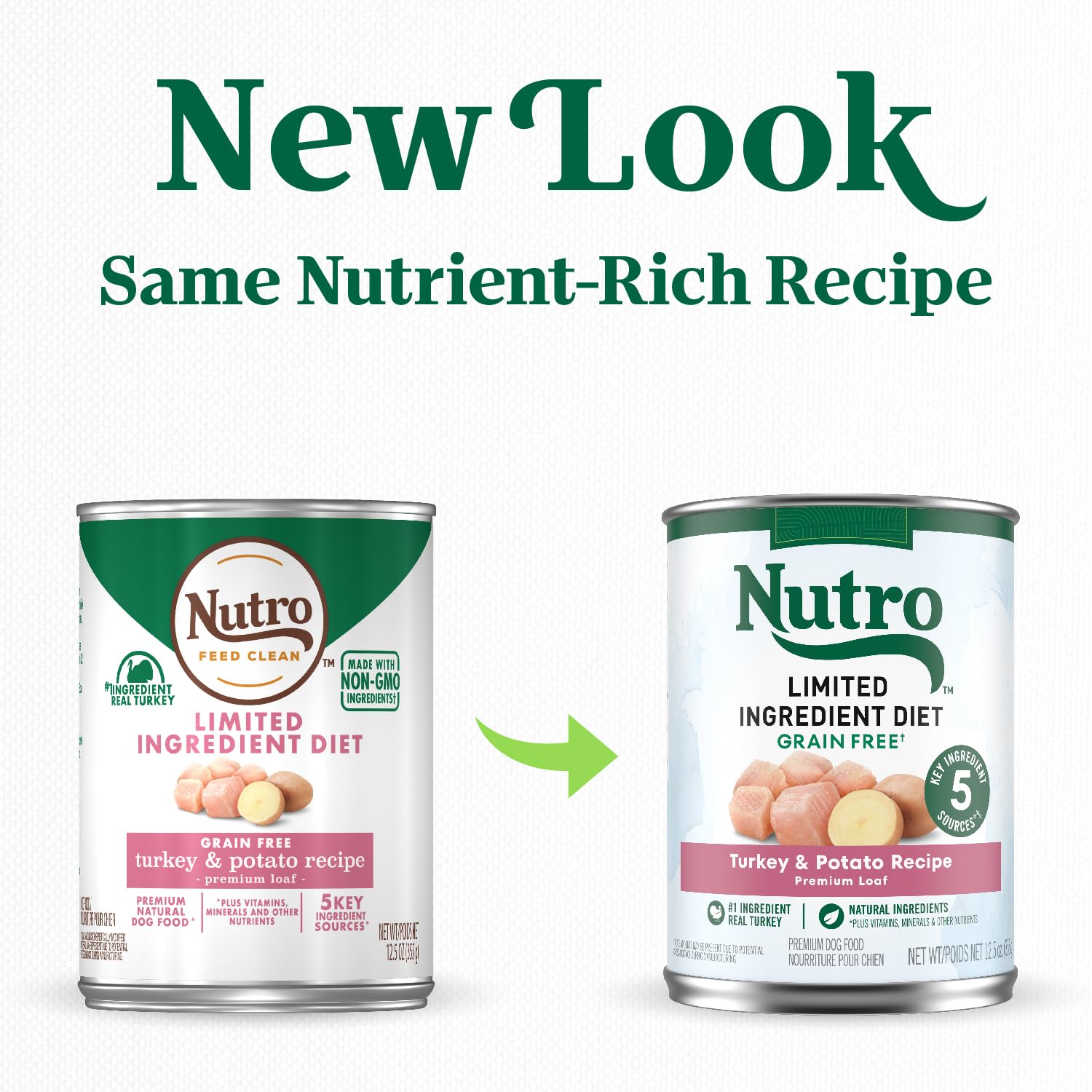 Nutro Limited Ingredient Diet Adult Wet Dog Food - Turkey & Potato Recipe, Grain Free, 12.5 oz Cans (12-Pack) - Perfect for Dogs with Food Sensitivities & Allergies - Great for Mealtime, Training Treats or Mixing with Dry Food