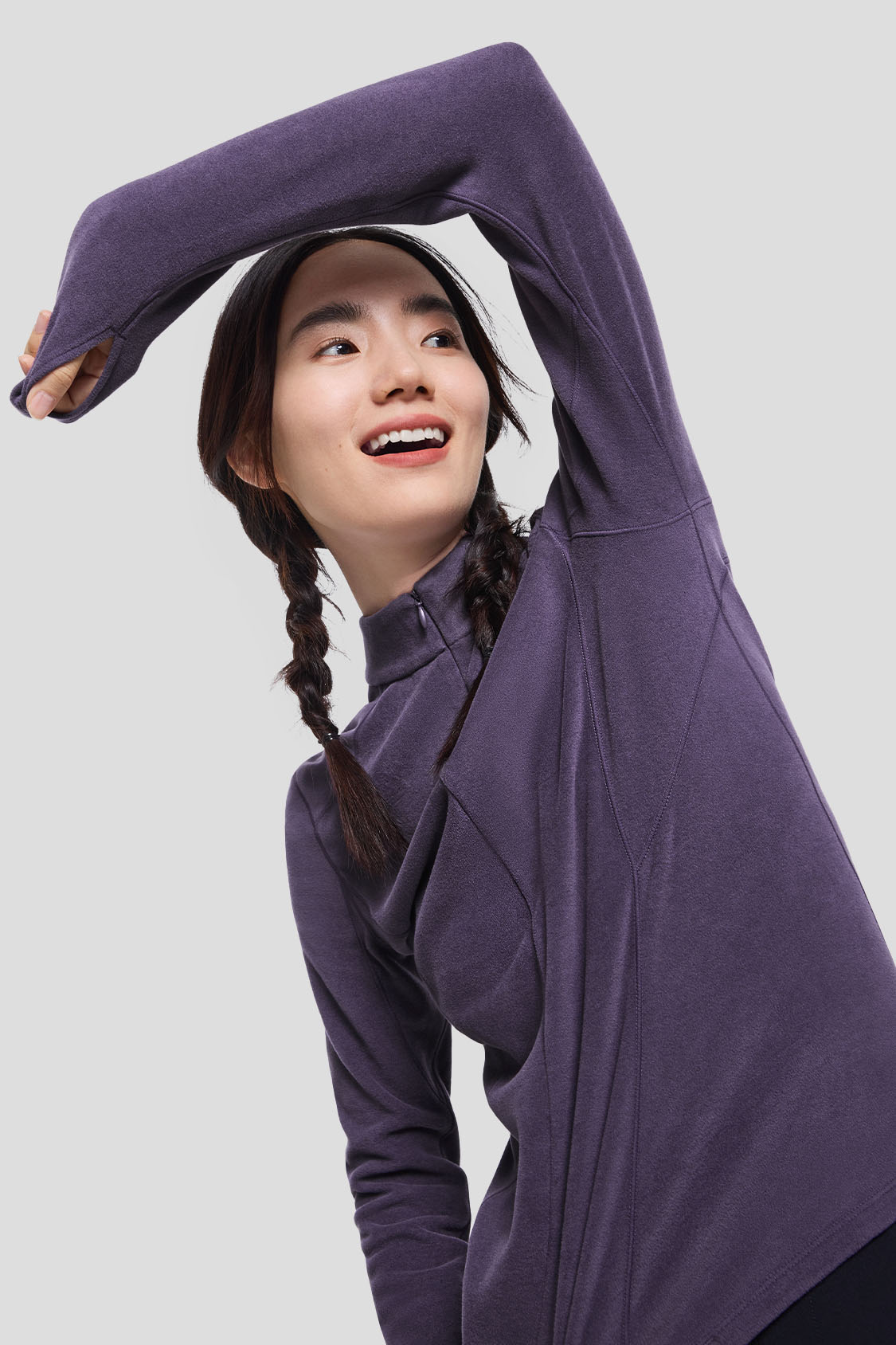 Women's Slim Fit Fleece Zip-Up Jacket - Mid Warmth Half Zip Top for Outdoor Hiking & Casual Wear
