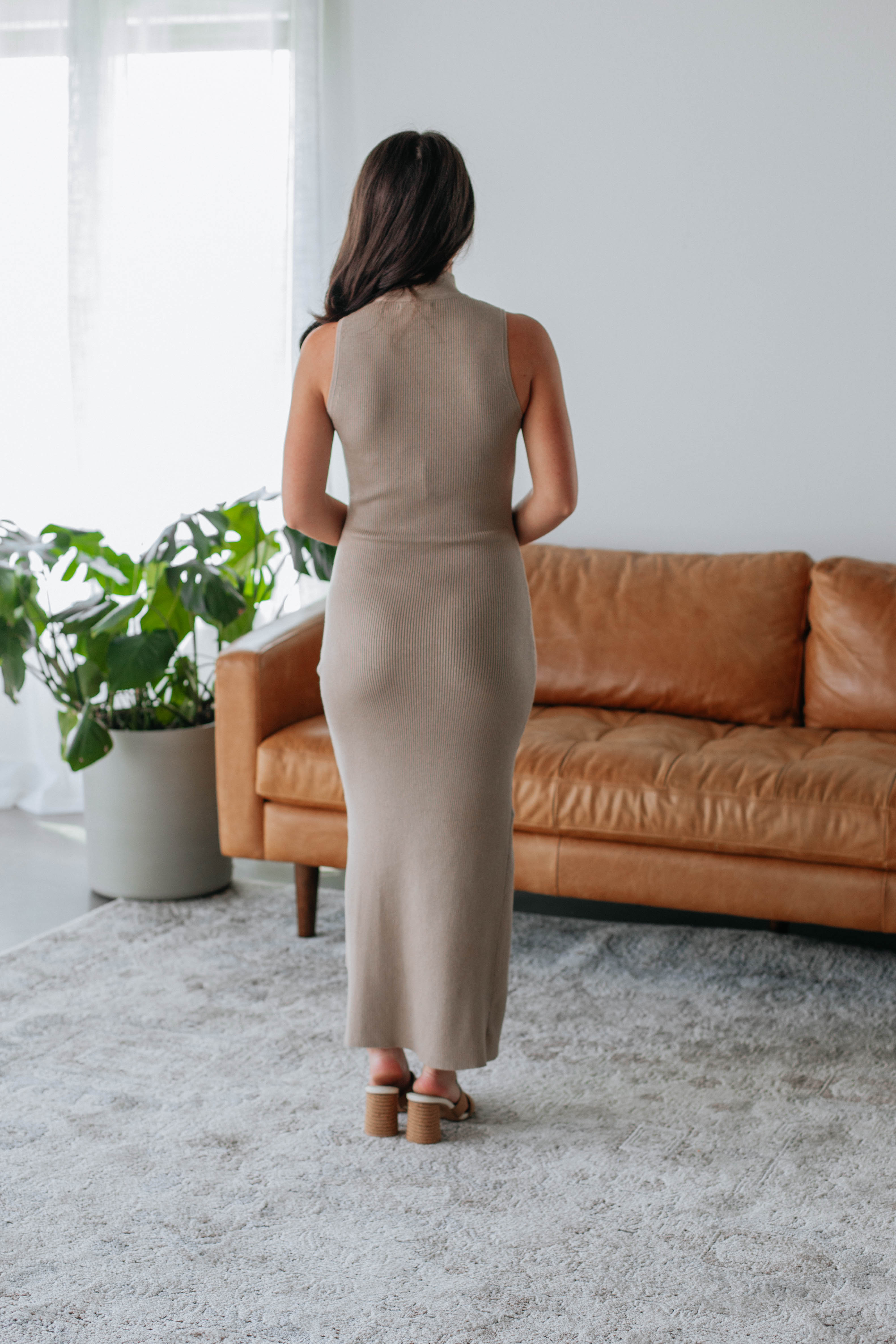 Elegant Astha Dress in Taupe - Women's Boho Chic Maxi Dress for Casual Wear, Beach Outings & Summer Vacations