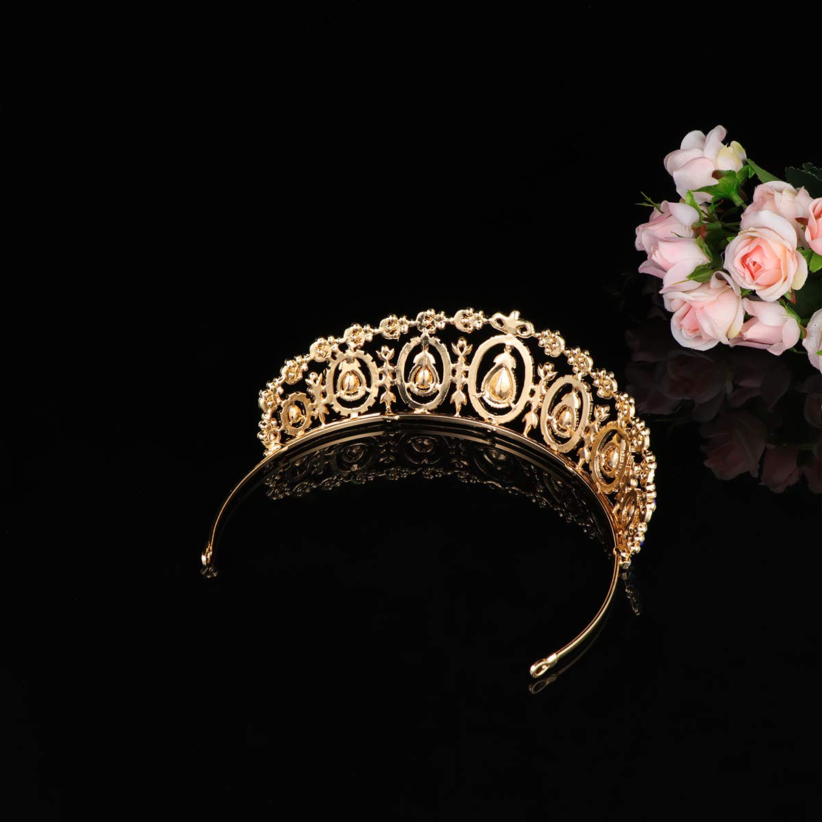 1PC Baroque Bridal Crown Rhinestone Crystal Tiara - Wedding, Birthday, Pageant Hair Accessories for Women (Sapphire Blue) - Perfect for Bridal Showers, Prom, and Special Occasions