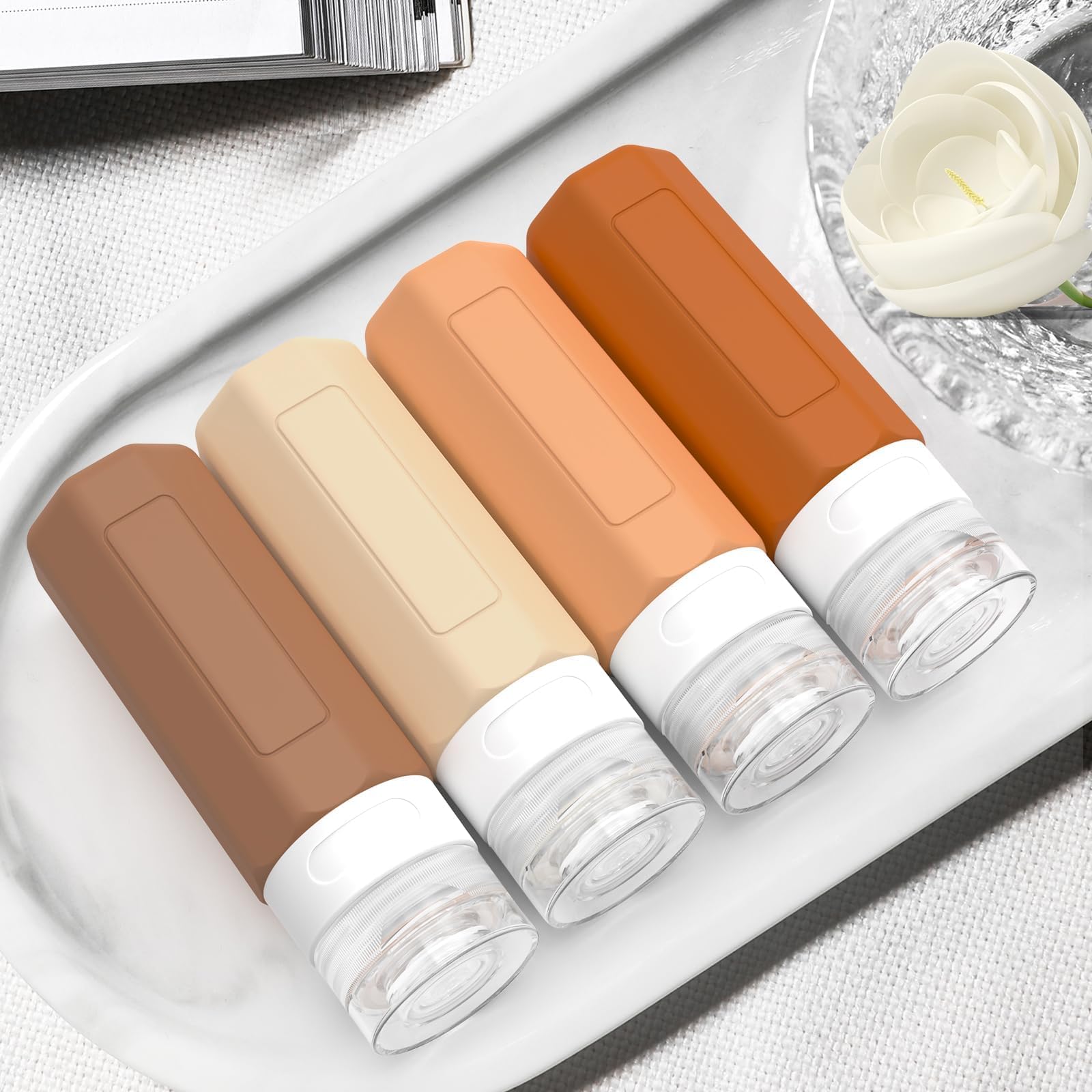TSA Approved 3oz Travel Bottles for Toiletries - Leak Proof & BPA Free Refillable Containers for Shampoo, Conditioner & Cosmetics - Perfect for Air Travel, Gym & Vacation Essentials