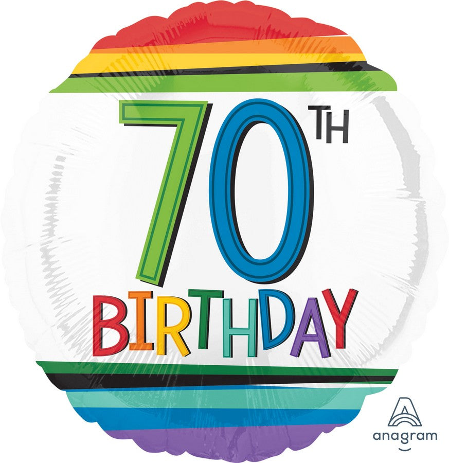 45cm Standard HX Rainbow Birthday Balloons (70 Pack) - Perfect for Birthday Parties, Baby Showers & Festive Decorations