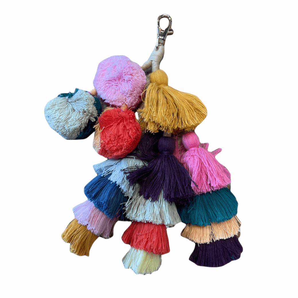 Stylish Tassel Pom Pom Keychain - Trendy & Durable Keyring for Women, Girls - Perfect for Keys, Bags, Backpacks & Gift Giving