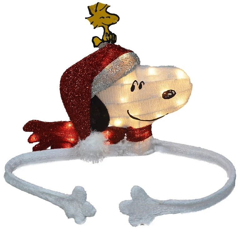 12 Peanuts® 2D Snoopy and Woodstock Hugger Christmas Ornament - Festive Holiday Decor for Tree, Home, and Office