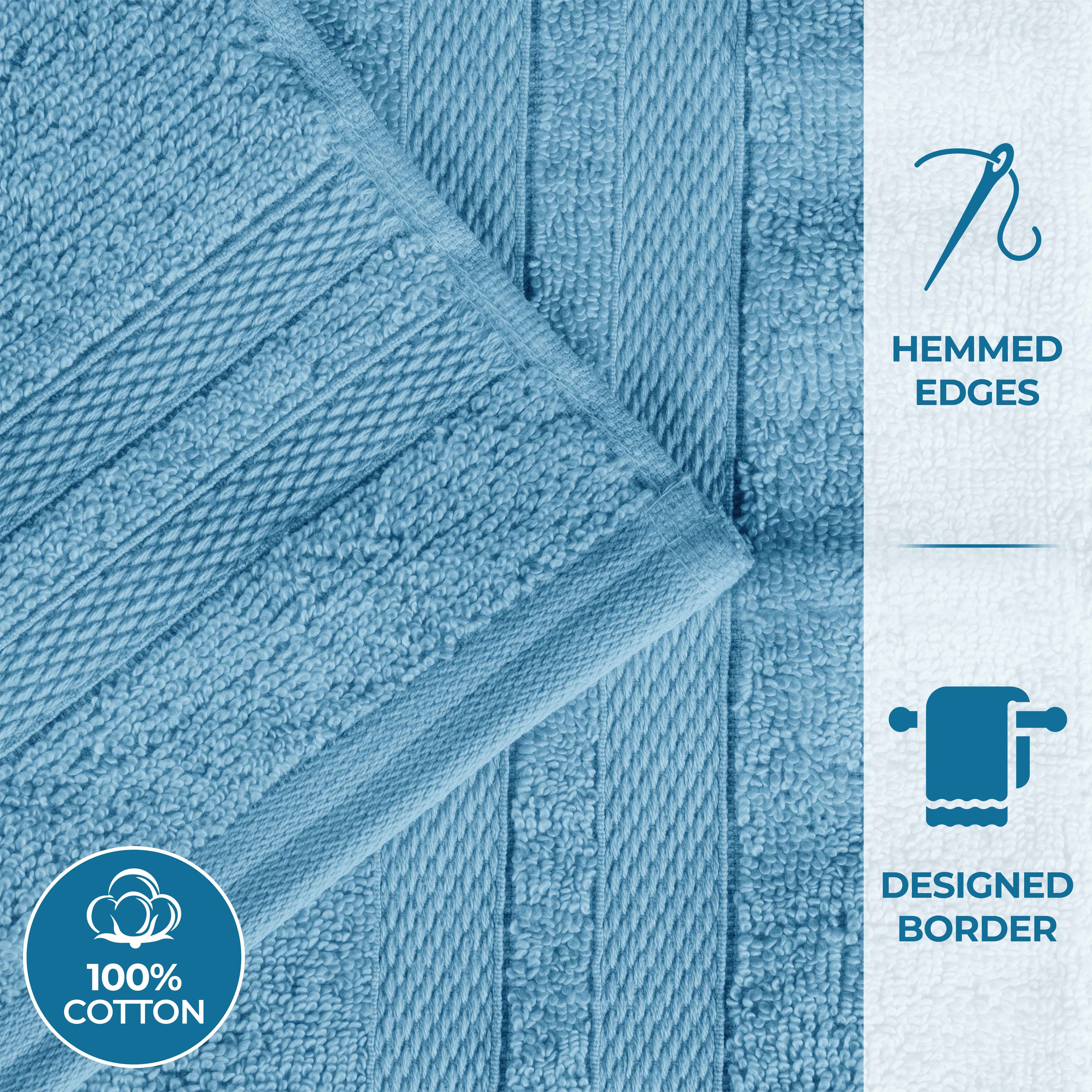 Ultra Soft Cotton Absorbent Bath Towel Set - 6 Piece Solid Color Collection for Spa, Gym & Luxury Home Use