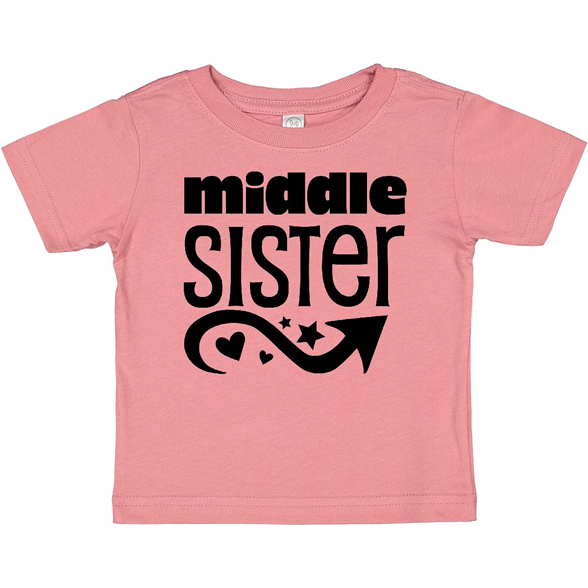 Inktastic Middle Sister Baby T-Shirt - Cute Sibling Matching Outfit for Family Photos & Special Occasions