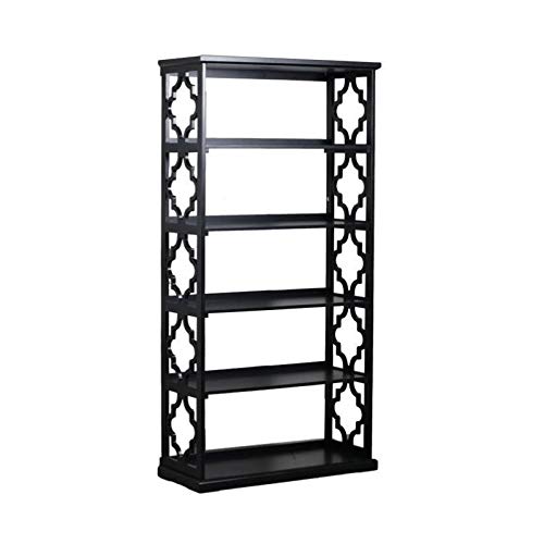 Scranton & Co 5 Shelf Black Bookcase - Sturdy Wooden Bookshelf for Home Office, Living Room, Bedroom & Library Storage