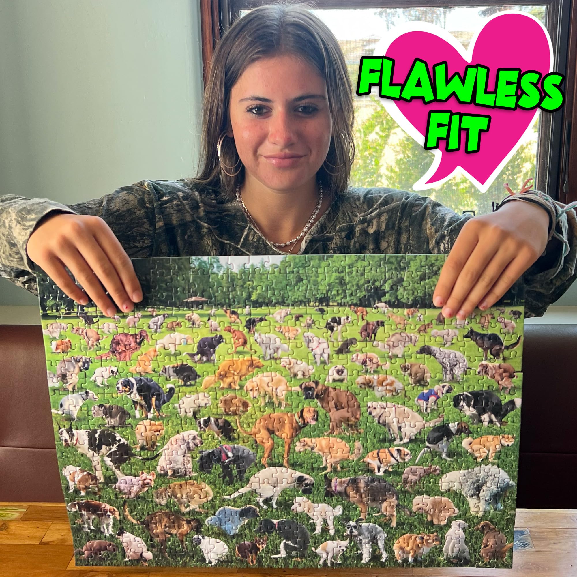 Funwares Original 101 Pooping Puppies 500-Piece Jigsaw Puzzle - Hilarious Dog-Themed Puzzle Game for Adults & Kids - Perfect White Elephant Gift for Christmas & Parties - Great for Family Game Nights & Stress Relief