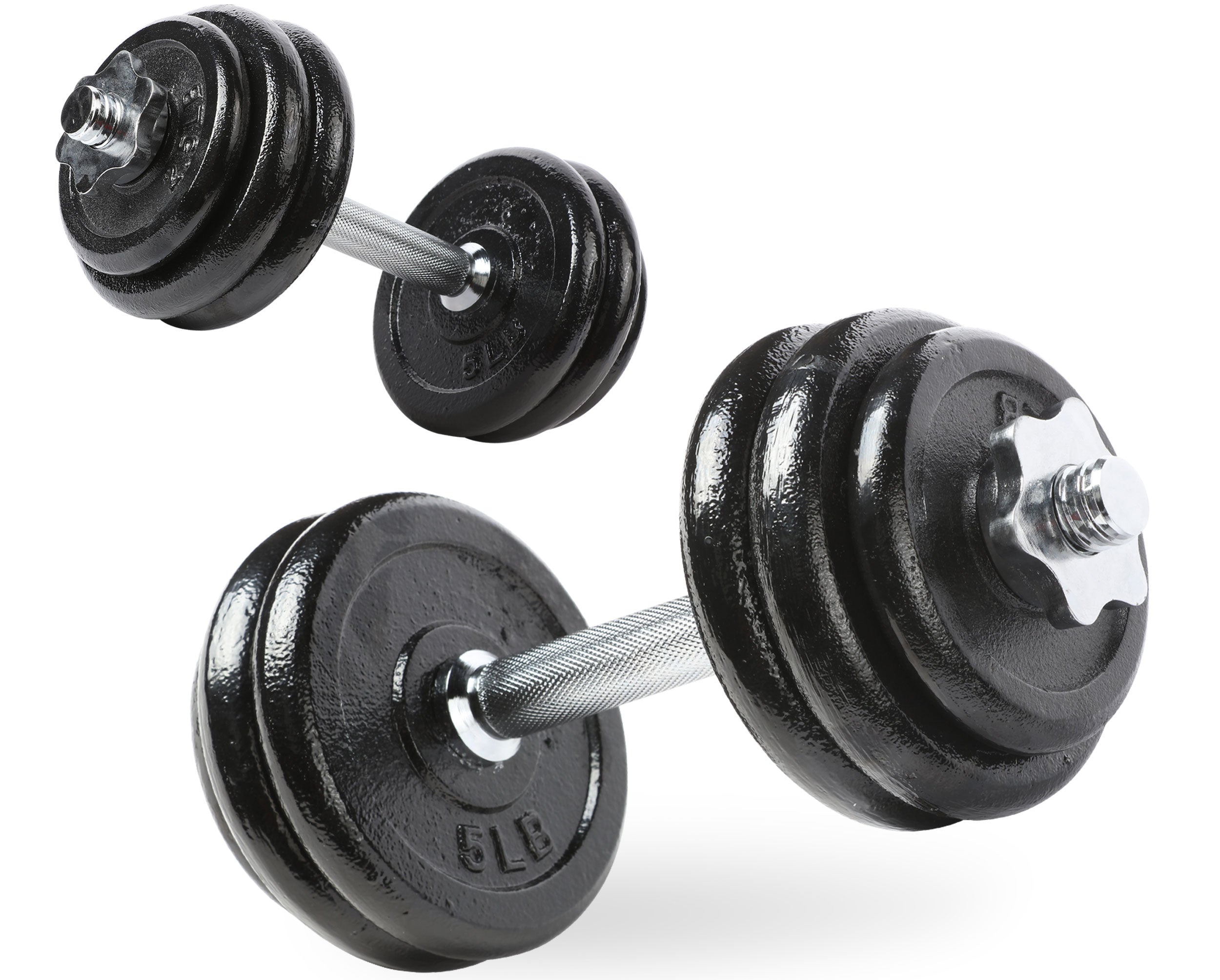 PRCTZ 40lb Adjustable Cast Iron Dumbbell Set with Storage Case - Home Gym Equipment for Strength Training, Weight Lifting & Fitness Workouts