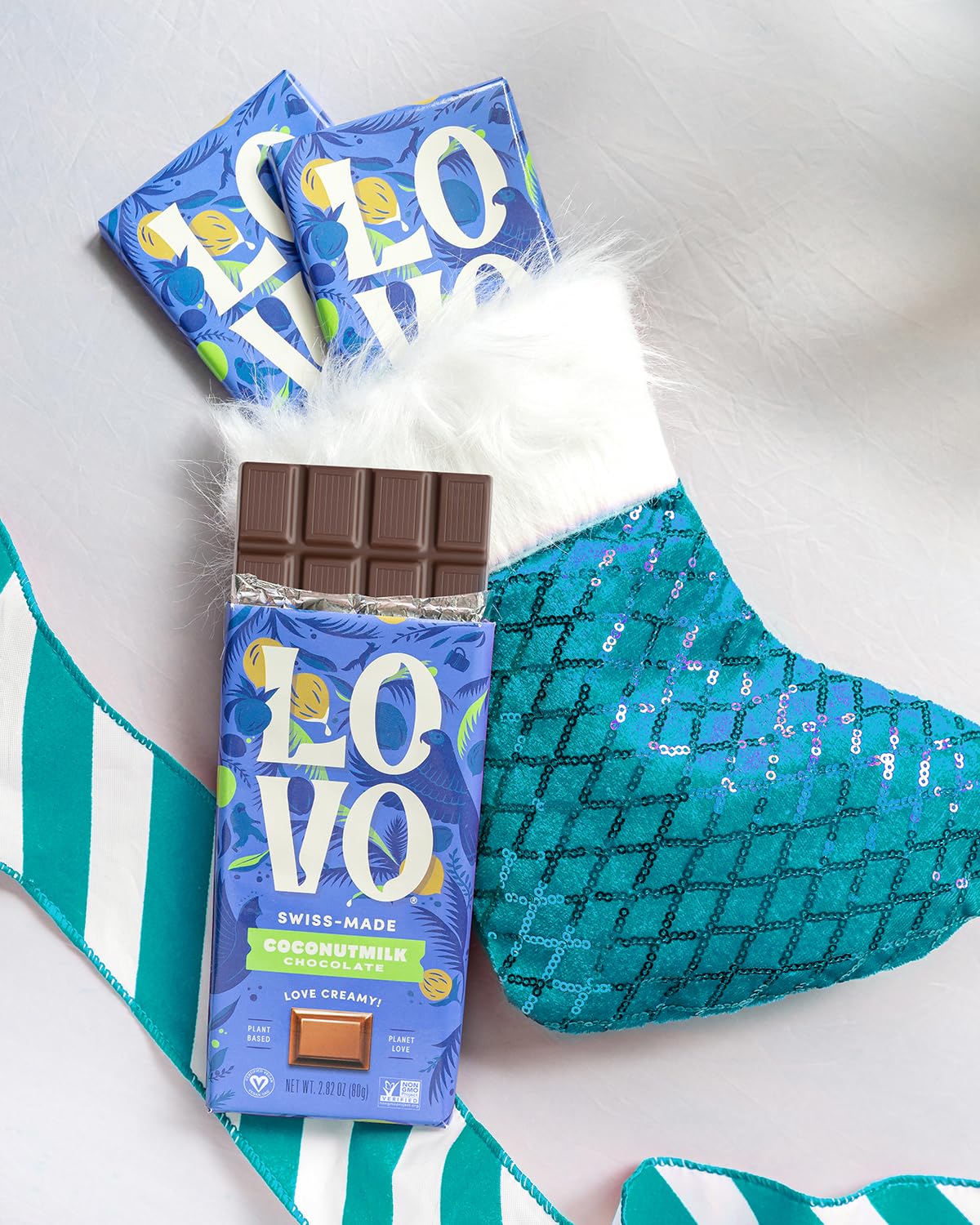 LOVO Vegan Coconut Milk Chocolate Bar - 8 Pack (2.82oz Each) | Dairy-Free, Gluten-Free, Plant-Based Swiss Chocolate | Creamy Coconutmilk Alternative for Baking, Gifts & Healthy Snacking | RFA Certified