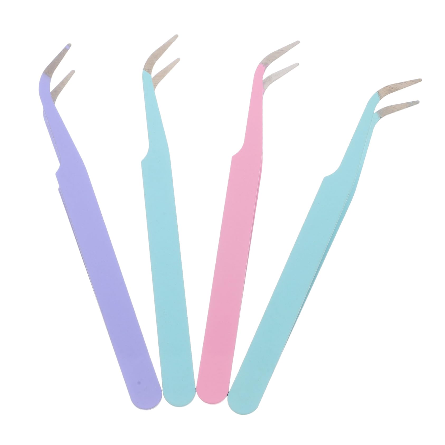 Beautifu Cute Stainless Steel Tweezers Set - 5-Piece Precision Tools for Crafting, Scrapbooking, Eyelash Extensions, Nail Art, Jewelry Making & Electronics Repair | Perfect for DIY Projects, Beauty Salon & Home Use