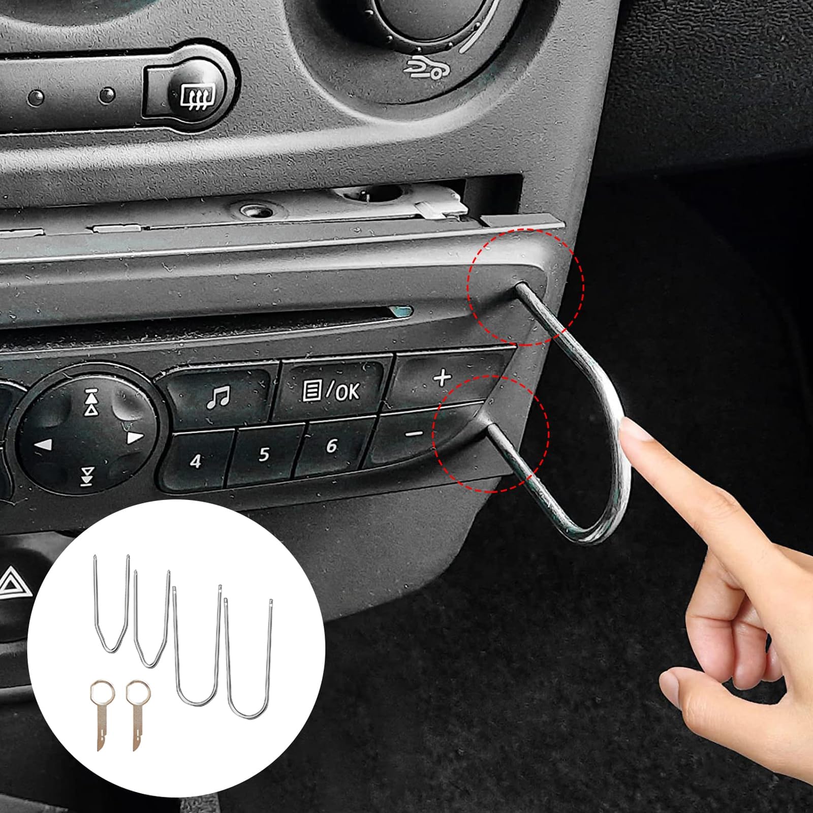 6-Piece Car Radio Removal Tool Kit - U & V Shape Keys for Stereo, DVD, Audio System Installation & Removal - Perfect for DIY Car Repairs & Upgrades