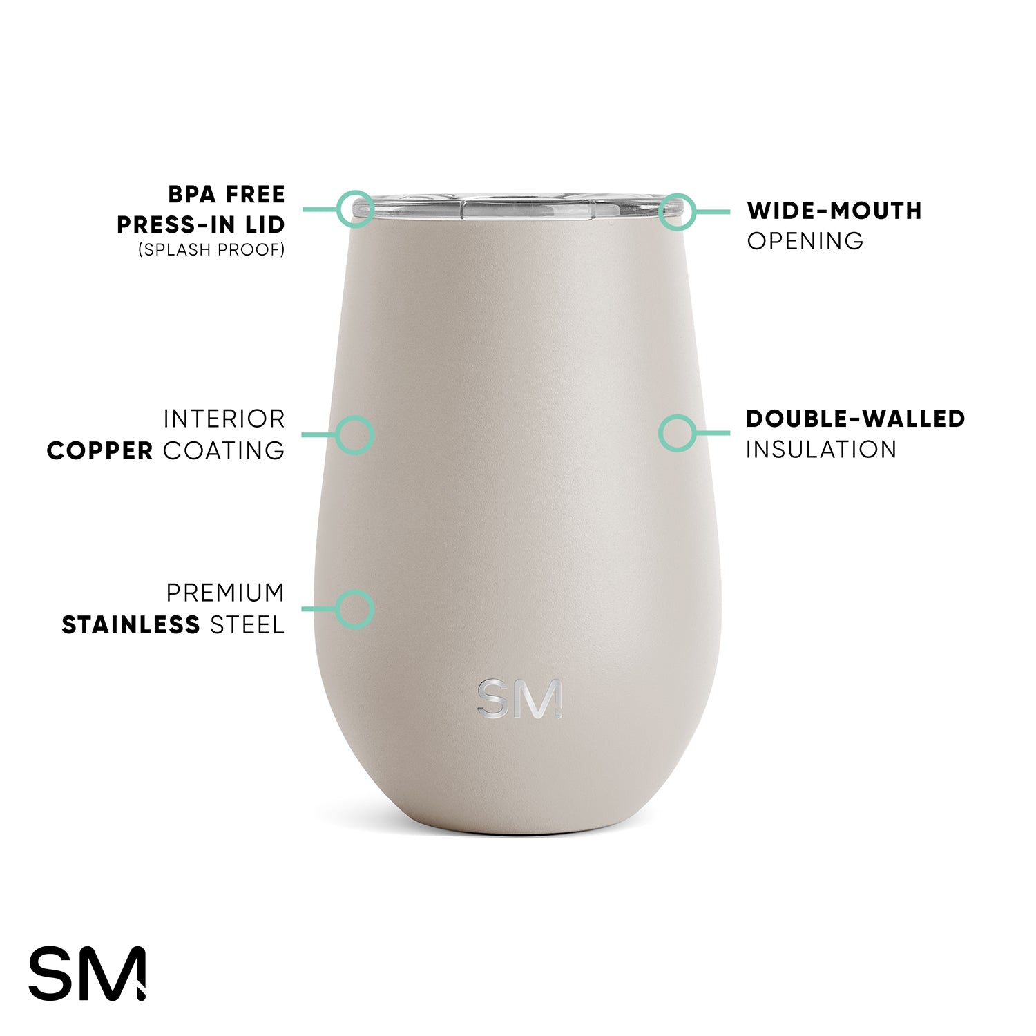 Premium Spirit Wine Tumbler Set - 16oz Insulated Stainless Steel Cups with Lid & Straw - Perfect for Cocktails, Wine, Whiskey & Outdoor Parties, Camping, Picnics