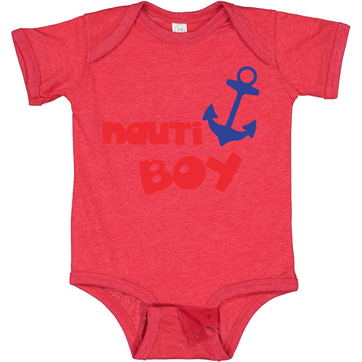 Inktastic Nauti Boy Boat Anchor Sailor Sailing Nautical Baby Bodysuit - Perfect for Beach Outings, Nautical Themed Parties & Baby Photoshoots