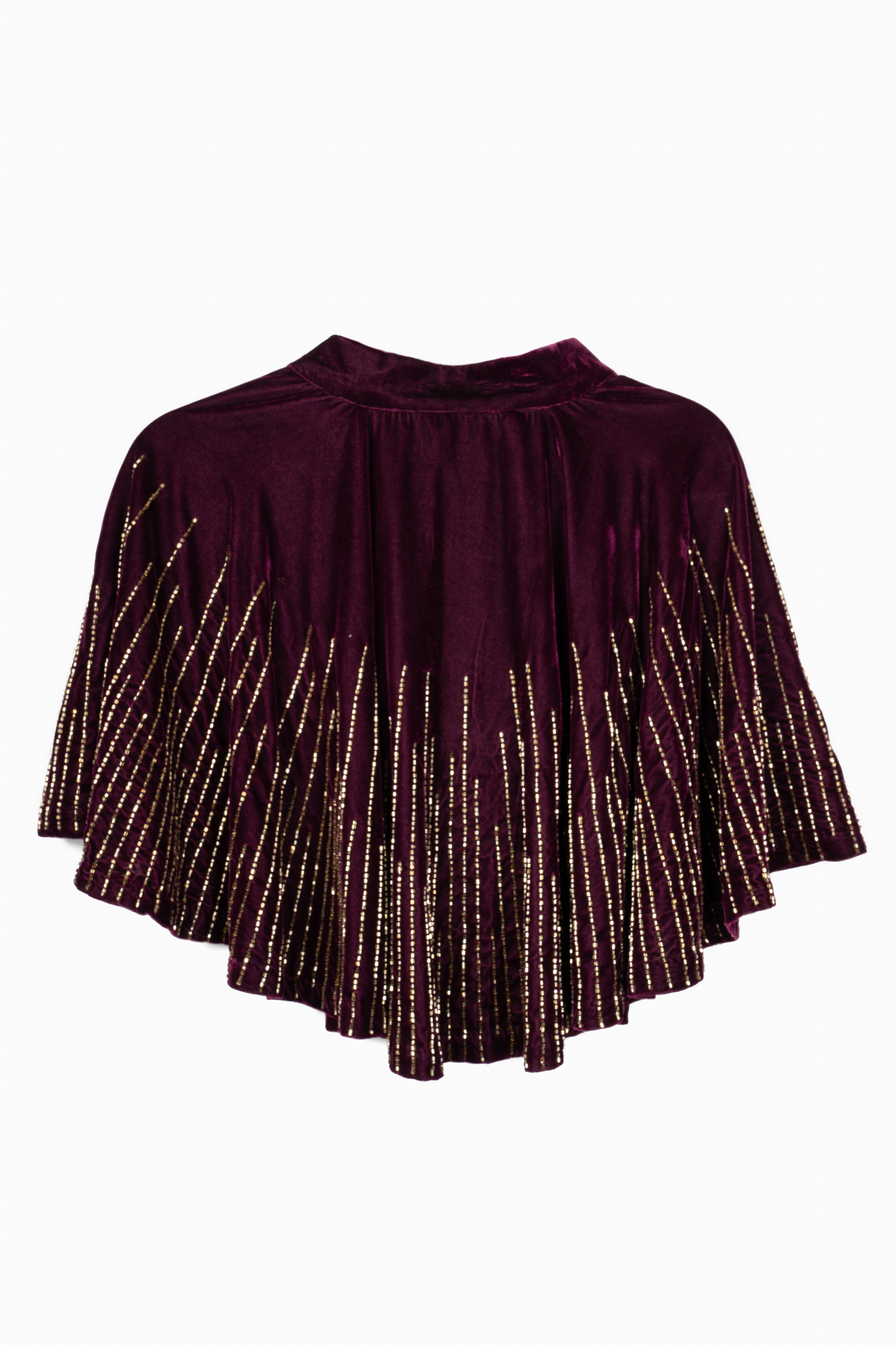 Velvet Crush Embellished Capelet - Elegant Women's Fashion Shawl for Evening Gowns, Weddings & Special Occasions