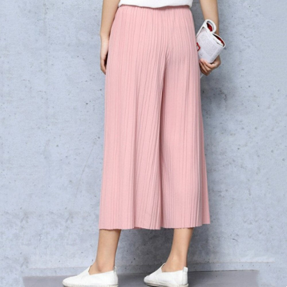 Solid Color Loose Casual Ankle-Length Pants for Women - Comfortable Stretchy Lounge Pants for Yoga, Travel & Everyday Wear