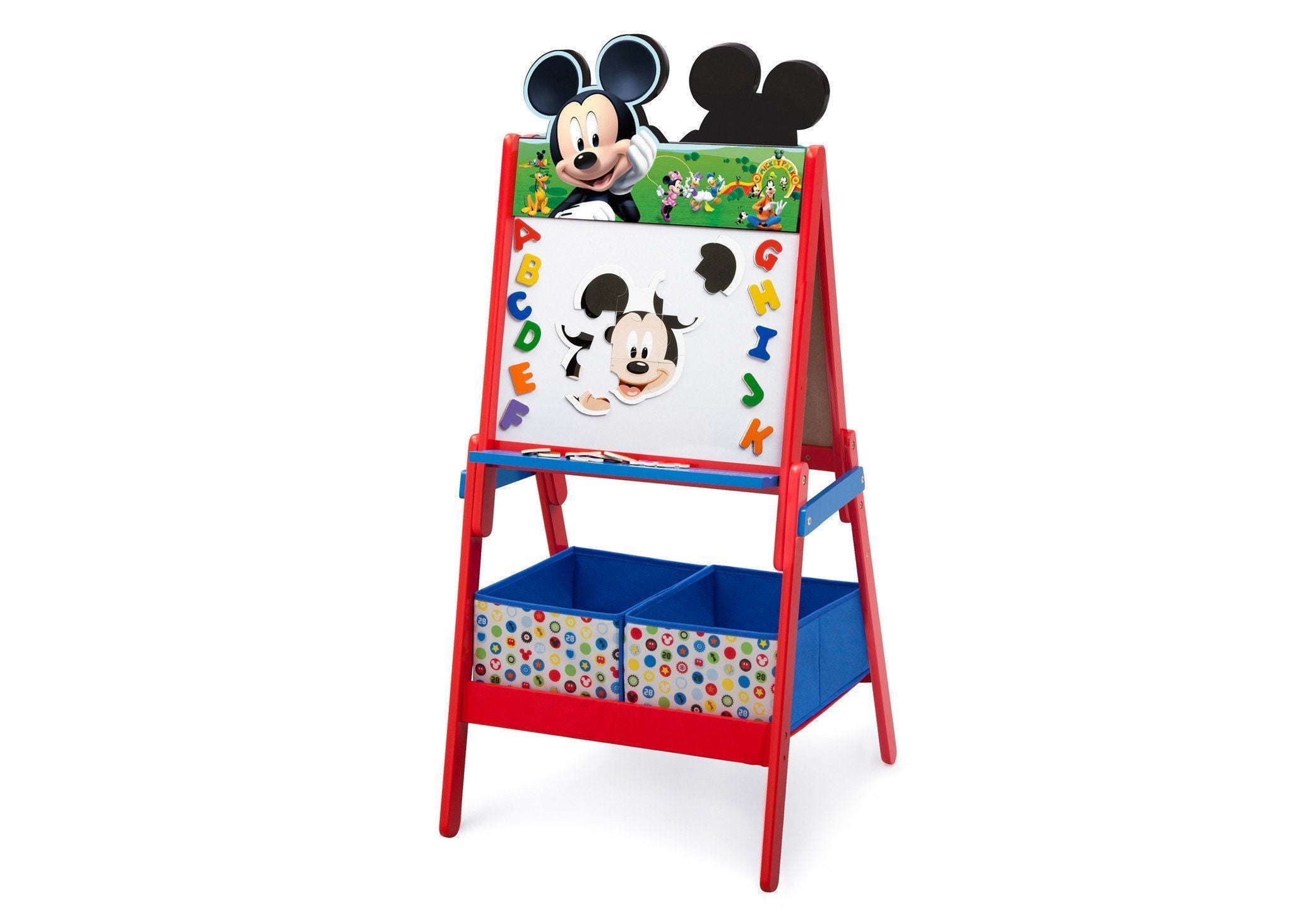 Mickey Mouse Wooden Double-Sided Kids Art Easel - Drawing Board & Chalkboard for Children's Creative Play & Learning Activities