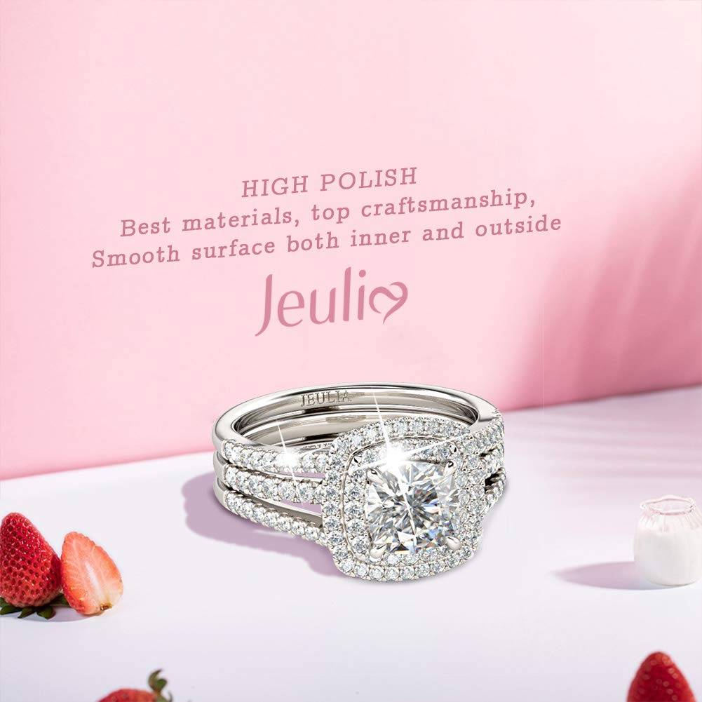 Jeulia 925 Sterling Silver Women's Classic Band Ring Set - Elegant Wedding, Engagement, Anniversary & Promise Rings for Bridal Jewelry | Perfect for Proposals, Vows, Special Occasions & Everyday Wear