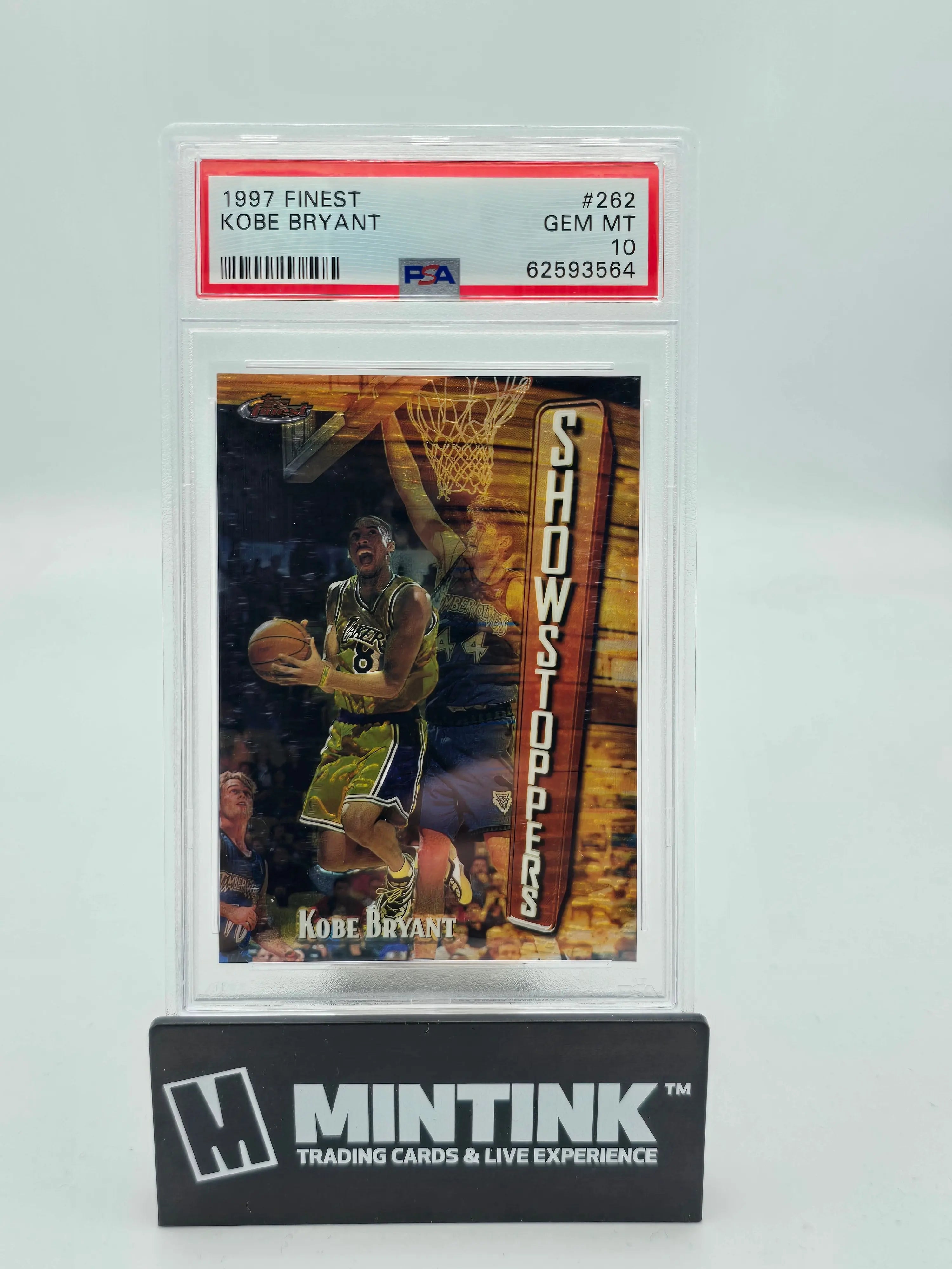 1997 Topps Finest Kobe Bryant Show Stoppers PSA 10 #262 Basketball Card - Rare Collectible for Sports Memorabilia & Investment - Perfect for Display, Gifting, and NBA Fan Collections