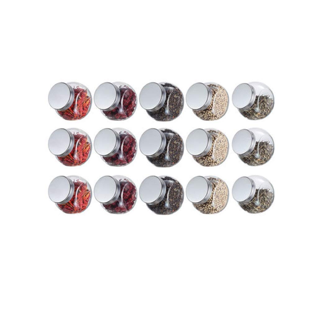 Airtight Glass Storage Jars with Stainless Steel Lids - 15-Piece 200ml Set for Candy, Cookies, Dry Food & Jelly Beans | Perfect for Kitchen Pantry Organization, Bulk Food Storage & Snack Display