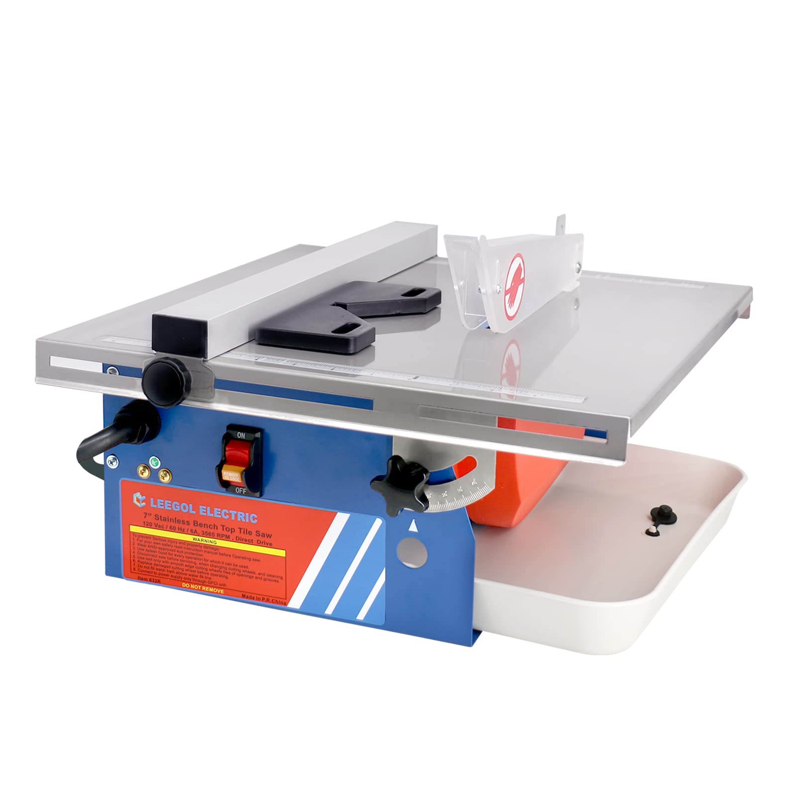 Leegol Electric 7-Inch Wet Tile Saw with Water Cooling System - Perfect for Ceramic, Porcelain & Stone Cutting - DIY Home Renovation & Professional Tiling Projects