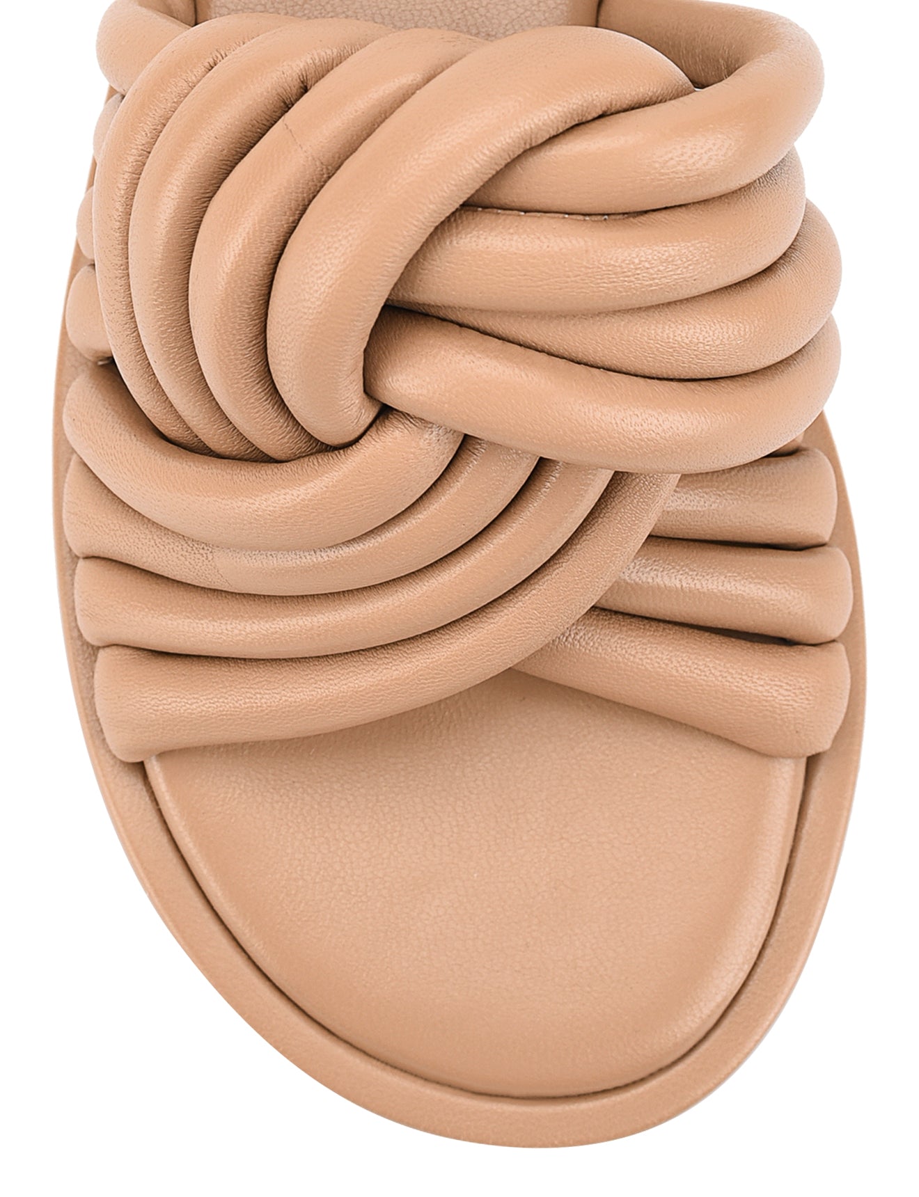 Weston Comfortable Leather Slides for Men & Women - Almond Tan Footbed Sandals - Perfect for Beach, Pool, and Summer Casual Wear