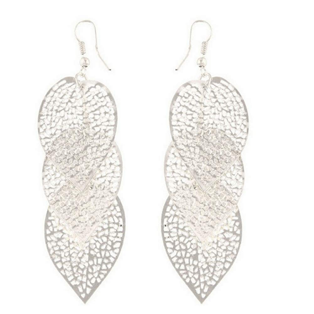 Crystal Pearl Stud Earrings Set - Hollow Leaf Shaped Drop Dangle Hook Earrings for Women | Fashion Jewelry Gifts for Girls & Women | Perfect for Parties, Weddings & Special Occasions