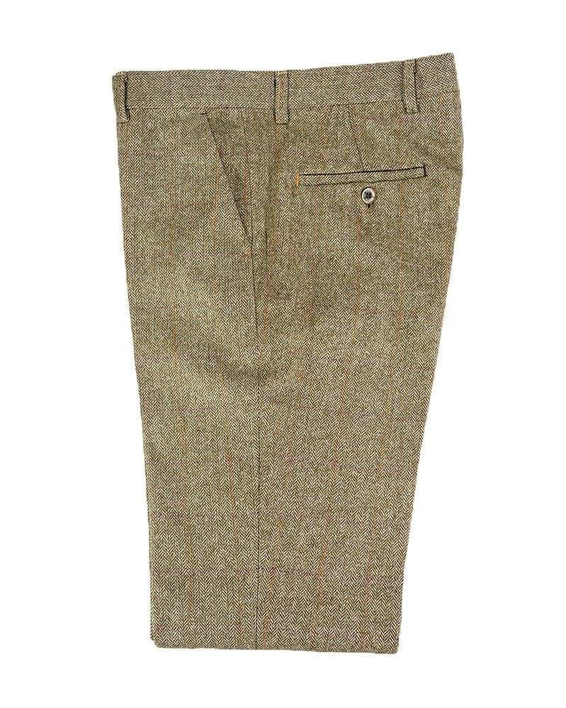Cavani Gaston Sage Tweed Slim Fit Trousers for Men | Classic Formal Pants | Perfect for Office, Business Meetings & Special Occasions
