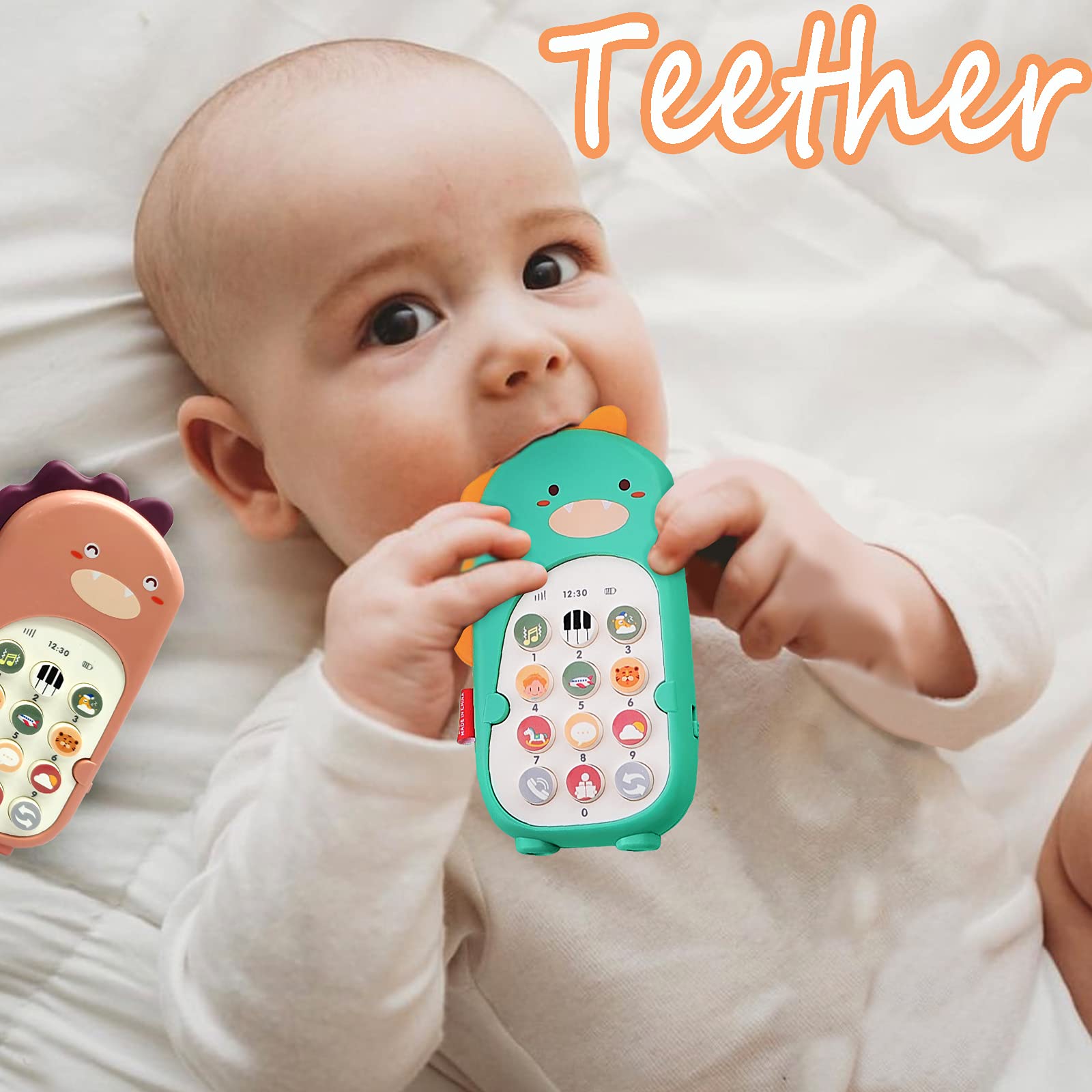 Soft Baby Cell Phone Toy with Lights & Music - Educational Teething Toy for 6-18 Month Olds - Musical Learning Phone for Toddlers Age 1+ | Perfect for Soothing Gums, Early Learning & Pretend Play