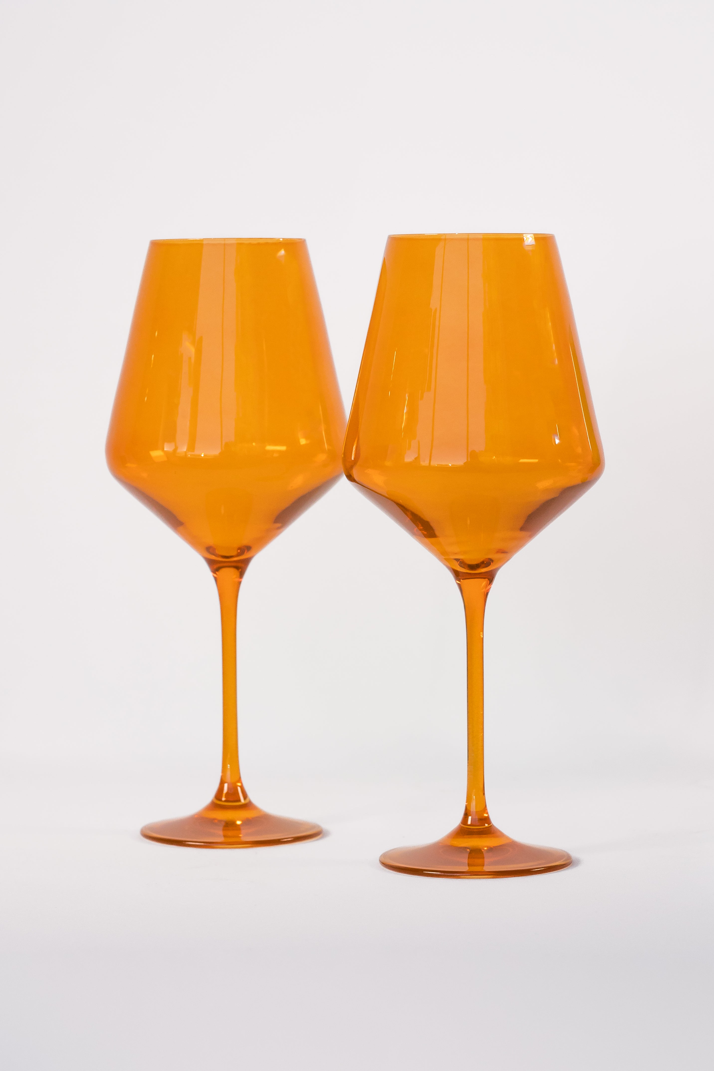 Estelle Colored Wine Glasses Set of 2 - Butterscotch Tinted Stemware for Red & White Wine - Perfect for Dinner Parties, Romantic Dates & Home Entertaining