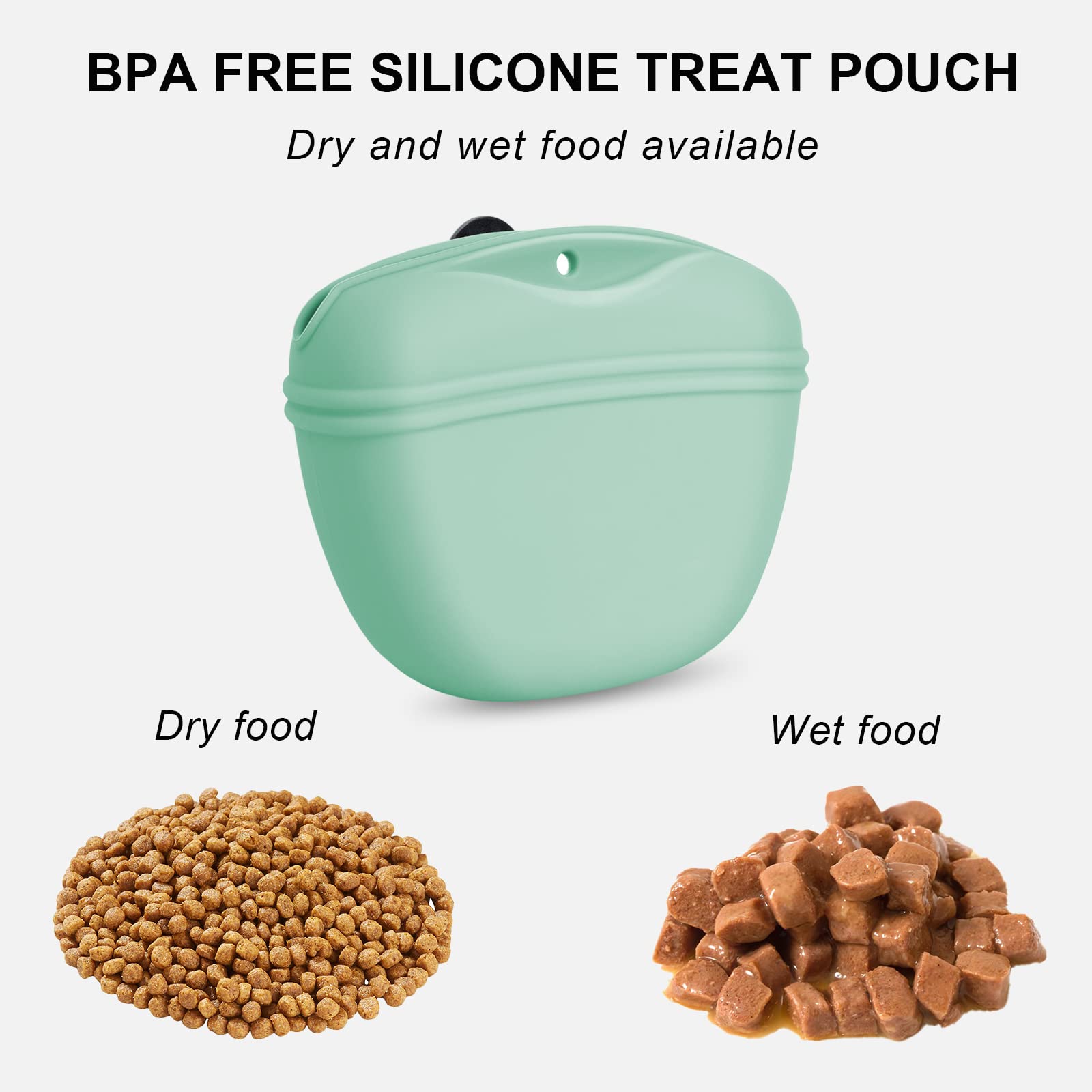 Left & Right Dog Clicker Training Kit - Silicone Dog Treat Pouch with Magnetic Buckle & Waist Clip | Professional Dog Training Clickers for Obedience & Behavior | Perfect for Home Training, Outdoor Walks & Vet Visits