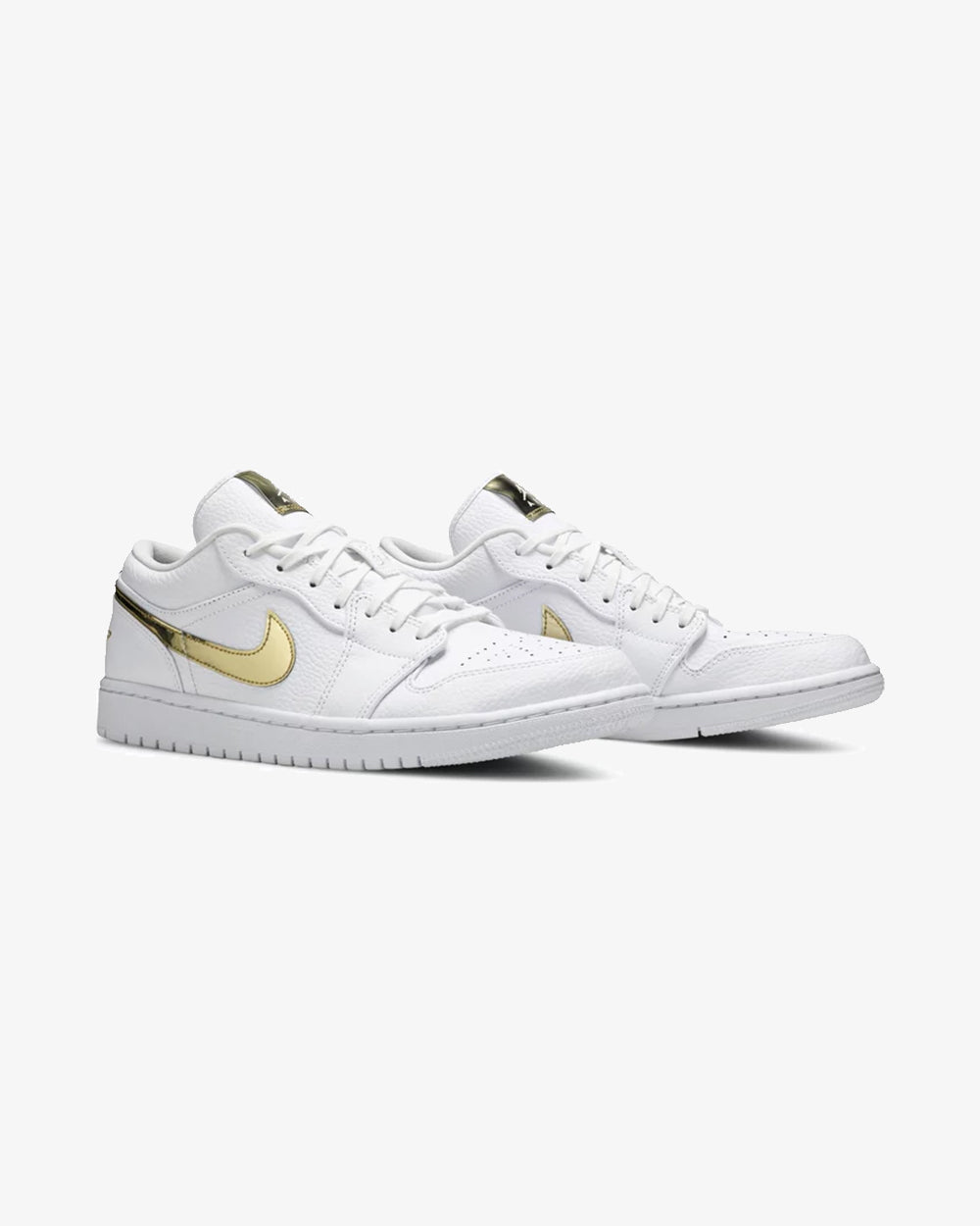 Nike Air Jordan 1 Low Women's Sneakers - White Metallic Gold (New Release) | Stylish Basketball Shoes for Women, Casual Wear & Street Fashion
