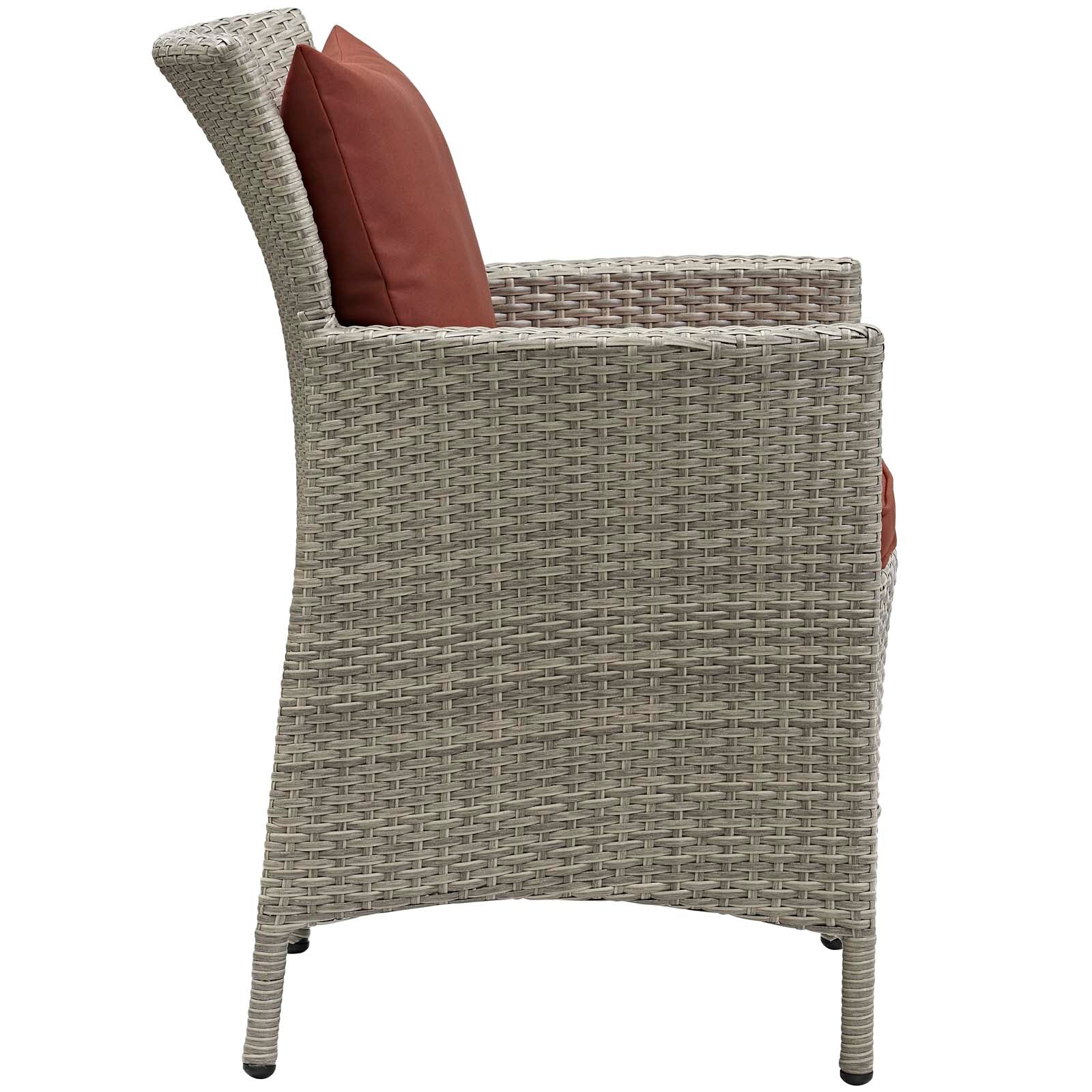 Premium Outdoor Wicker Rattan Dining Armchair - Weather-Resistant Patio Furniture for Garden, Poolside & Backyard Dining - Comfortable Conduit Design