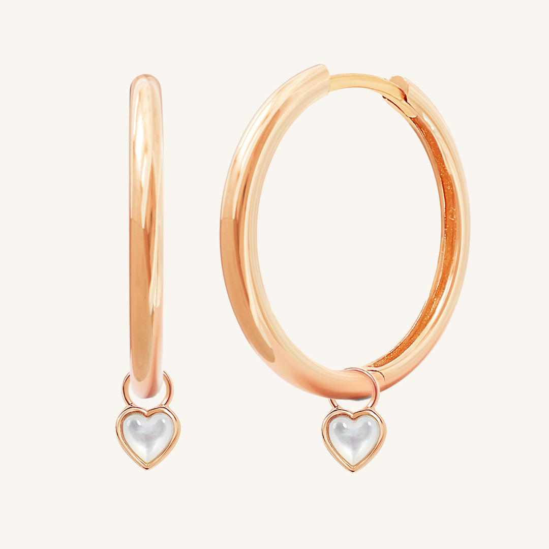 Devote Heart Plain Hoops Earrings for Women - Simple Minimalist Gold/Silver Hoop Earrings - Perfect for Everyday Wear, Office & Date Night