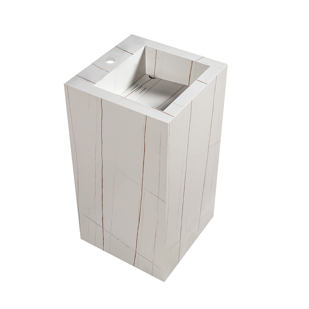 Grand Square Pedestal Sink Floor Mount - 18