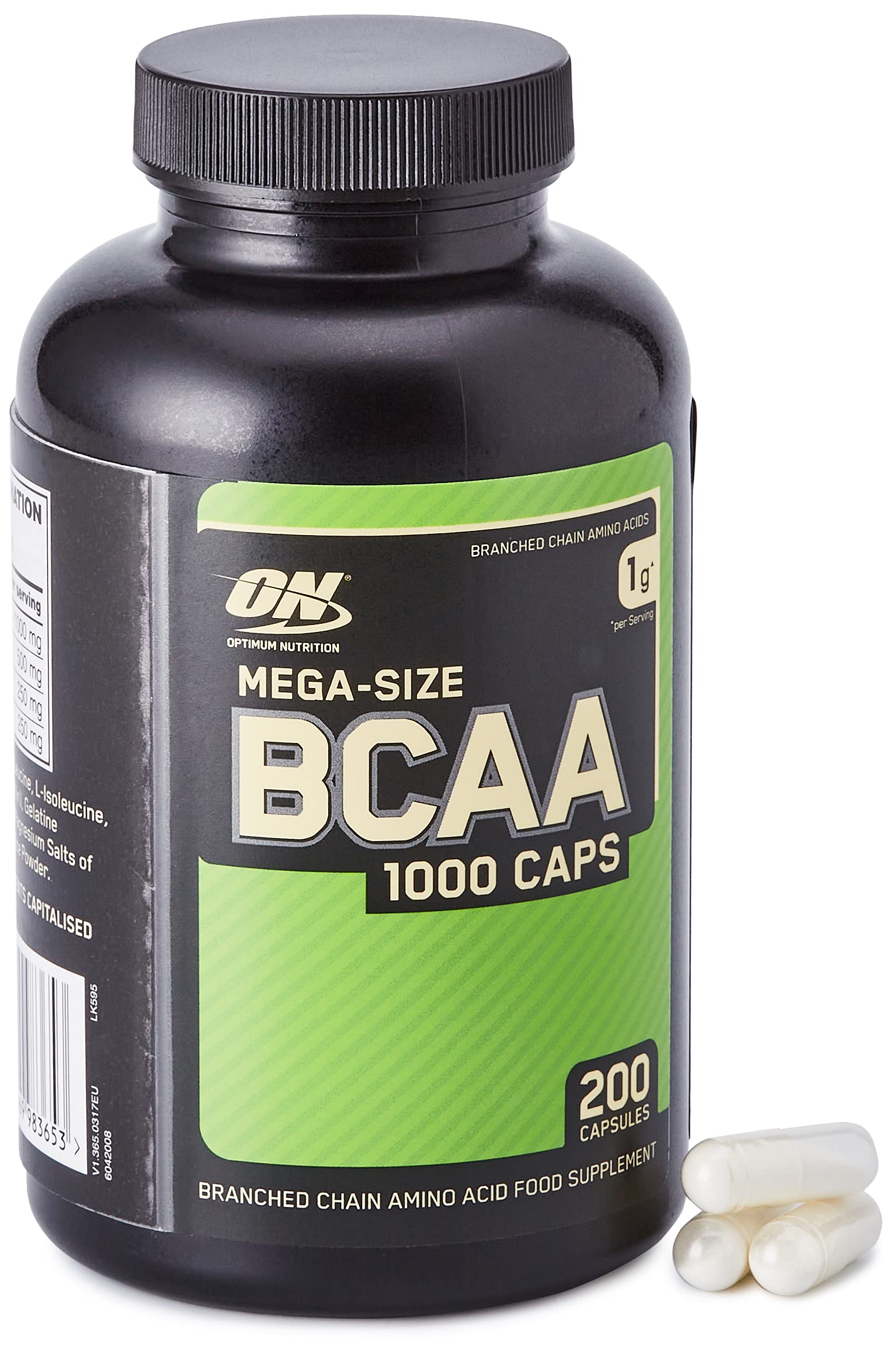 Optimum Nutrition BCAA 1000mg Branched Chain Amino Acid Capsules - 200 Count for Muscle Recovery & Workout Performance | Pre & Post Workout Supplement for Athletes & Fitness Enthusiasts