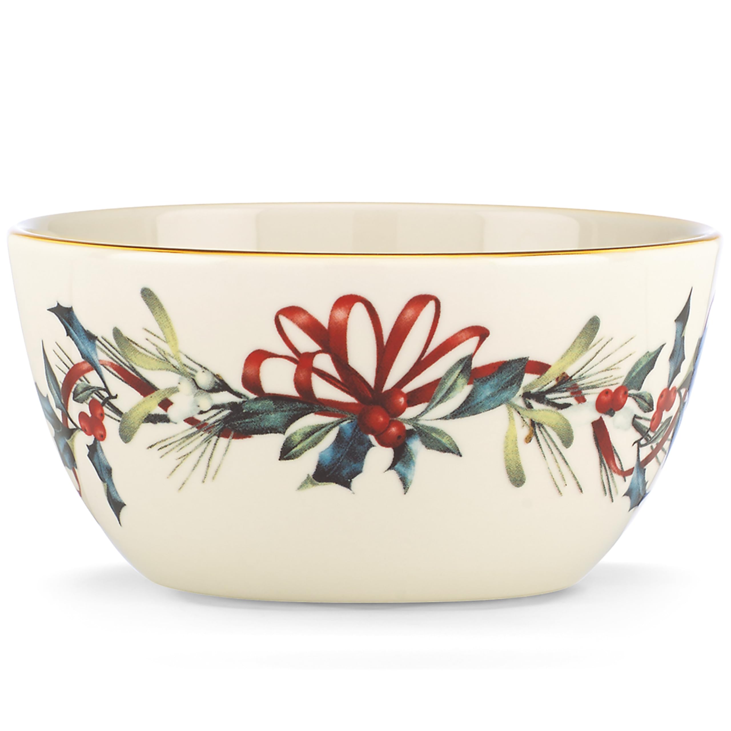 Lenox 847254 Winter Greetings 5-Inch Porcelain Bowl - Elegant Christmas & Holiday Serving Dish for Festive Parties, Dinnerware, and Seasonal Decor
