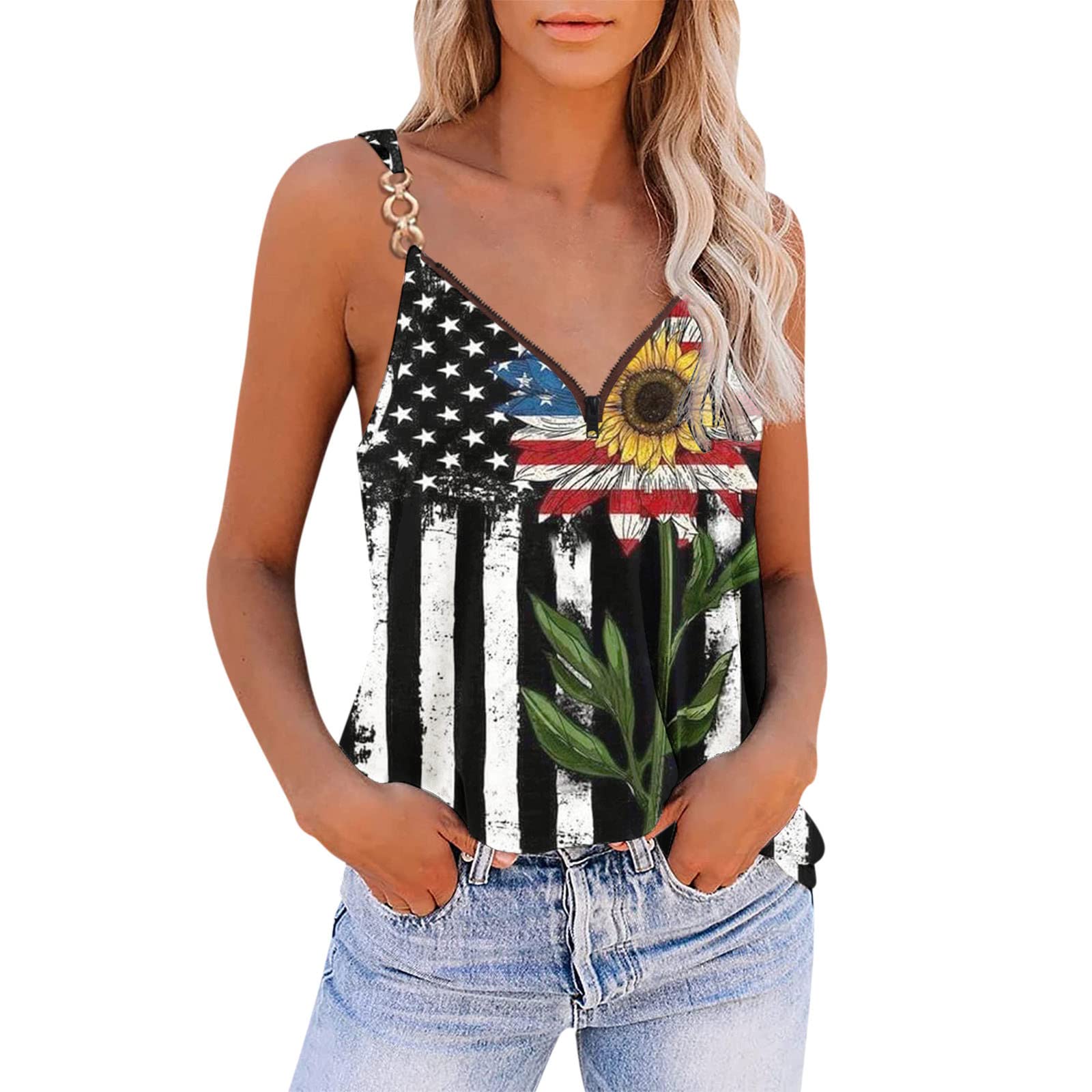 Women's Summer Fashion Tank Tops - Trendy Loose Fit Cute Printed Bohemian Style Tops for Casual Wear, Beach Outfits & Vacation Clothing
