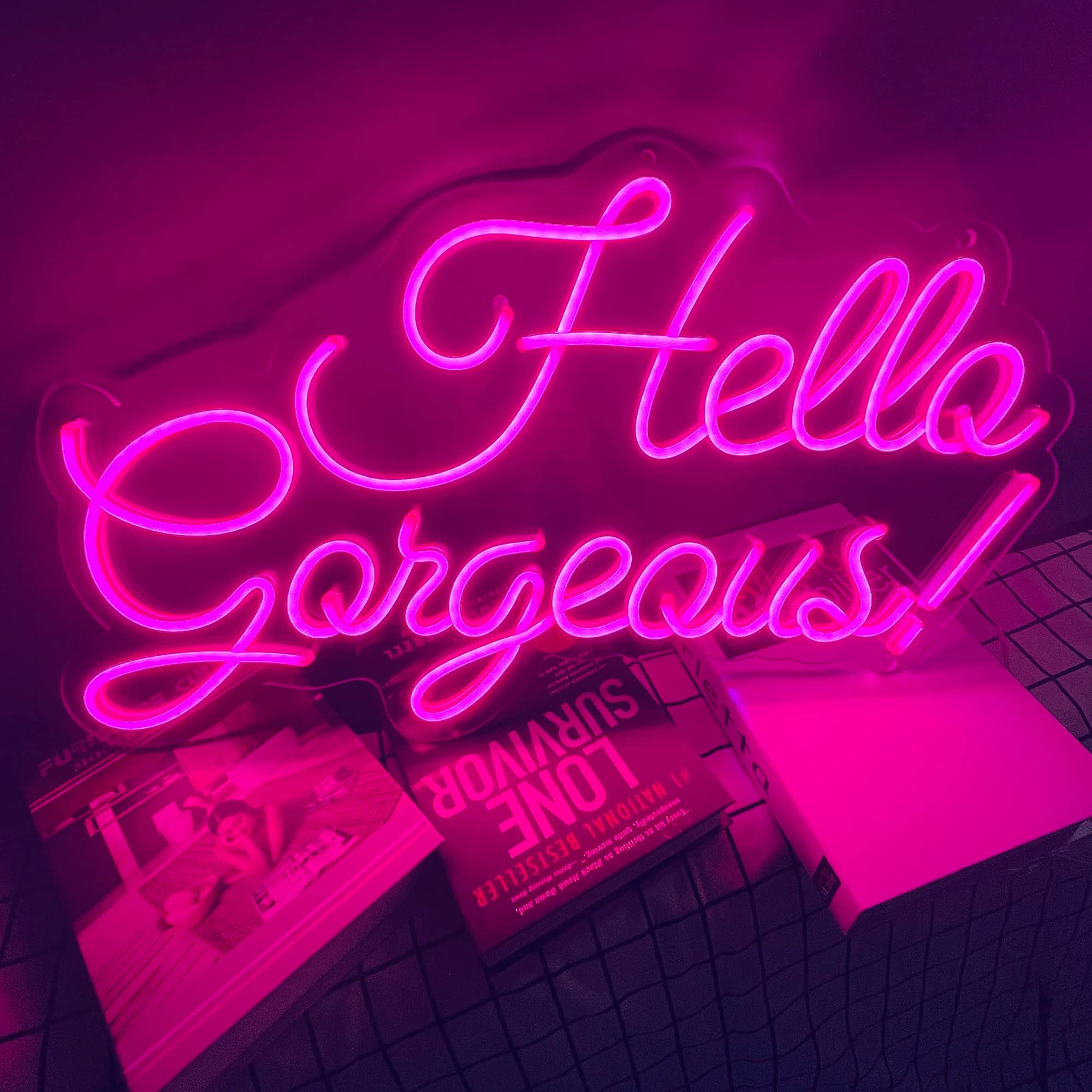 Hello Gorgeous Pink Neon Sign - 24
