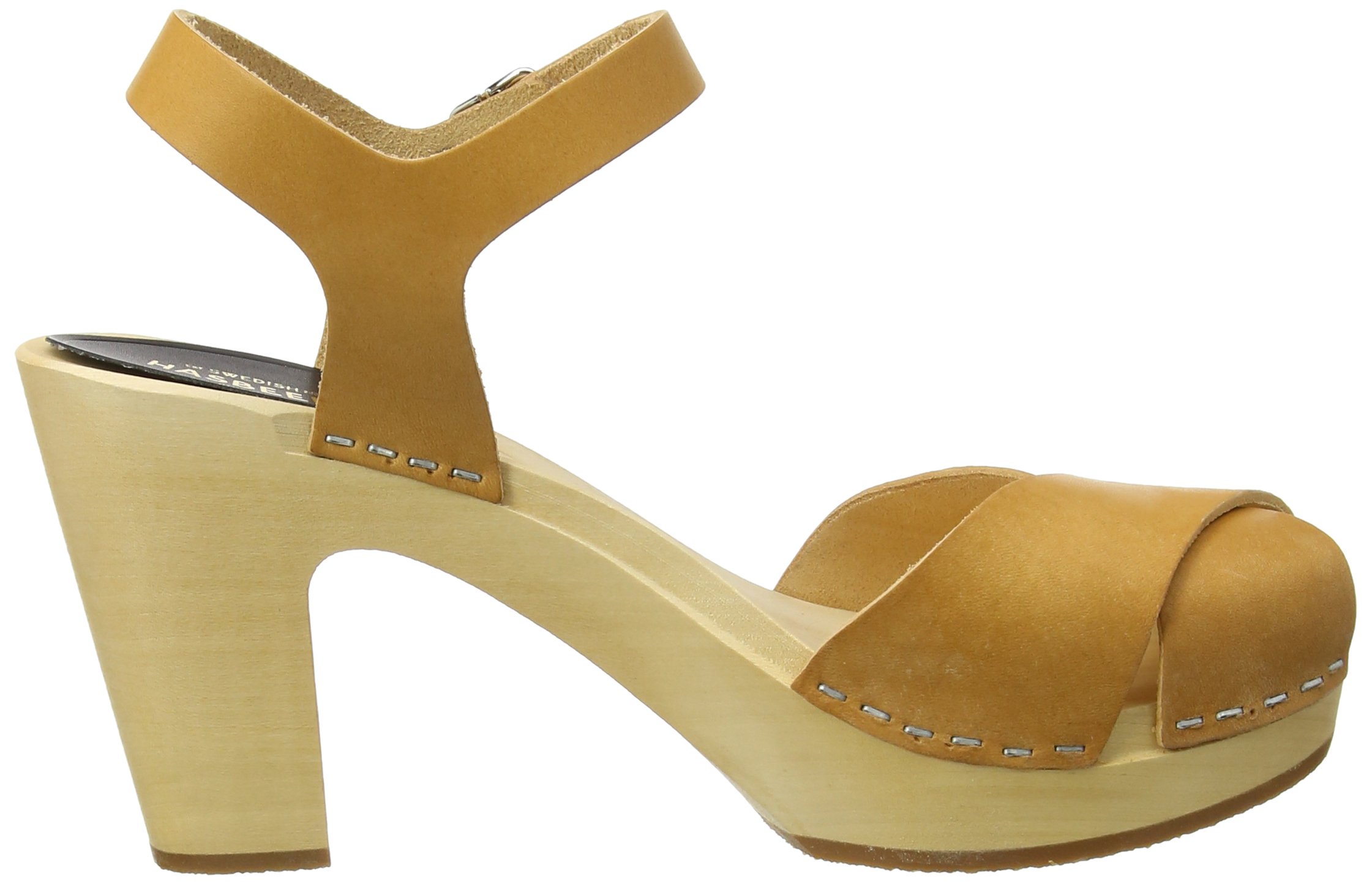 Swedish Hasbeens Women's Merci Heeled Sandals - Comfortable Leather Summer Shoes for Casual Outings & Beach Vacations