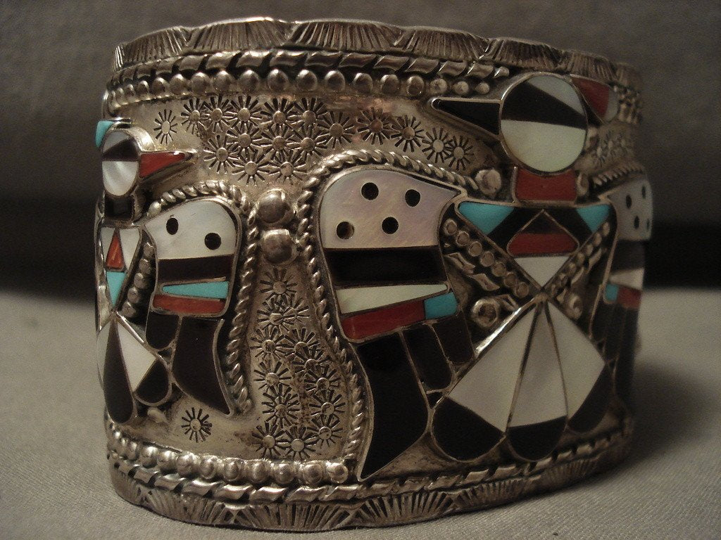 Authentic Zuni Turquoise Native American Silver Bracelet - 103g Wide Vintage Cuff for Women - Perfect for Boho, Western & Tribal Fashion
