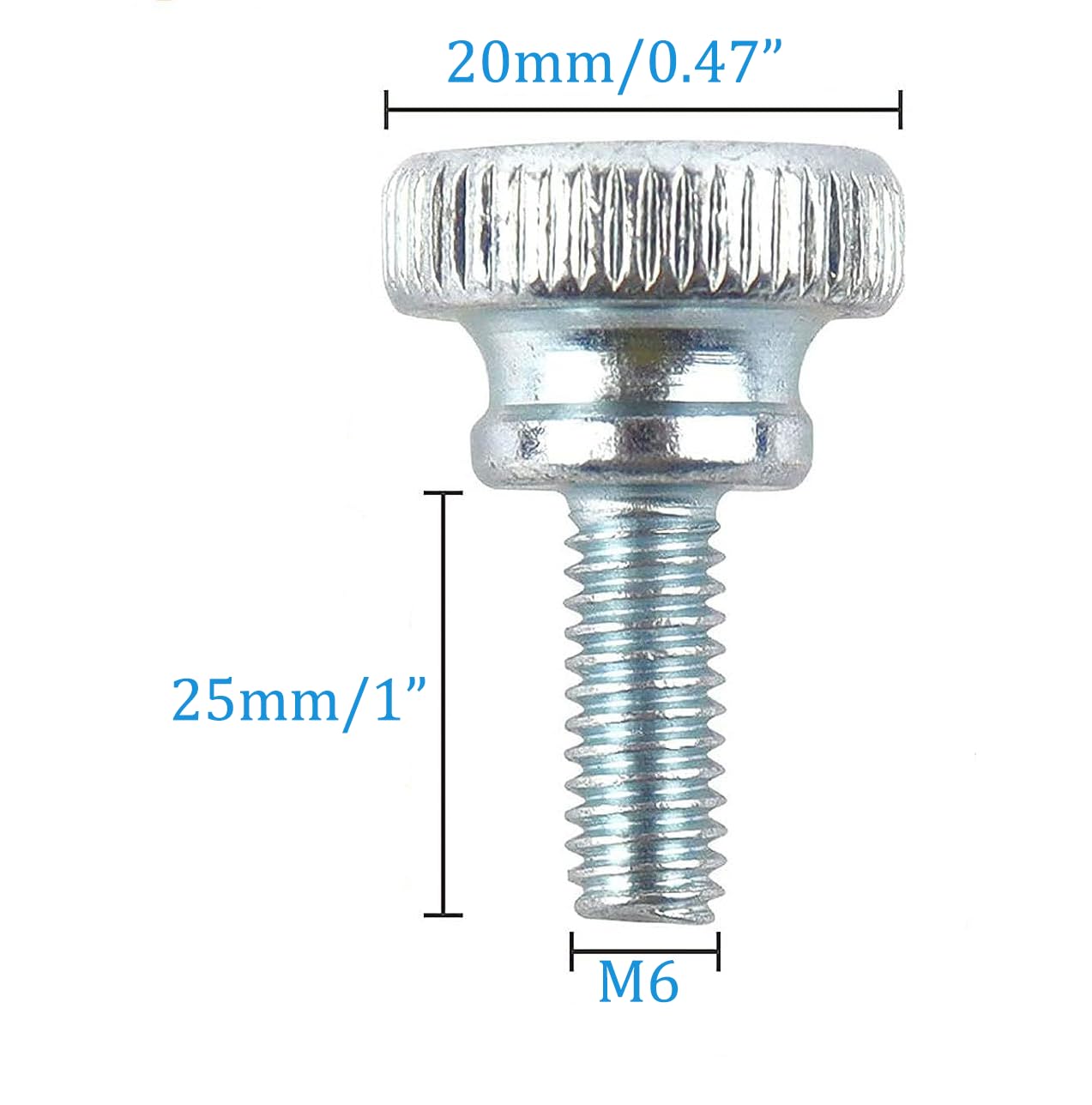 M6 x 25mm Knurled Thumb Screws - 10pcs for DIY & Electronics