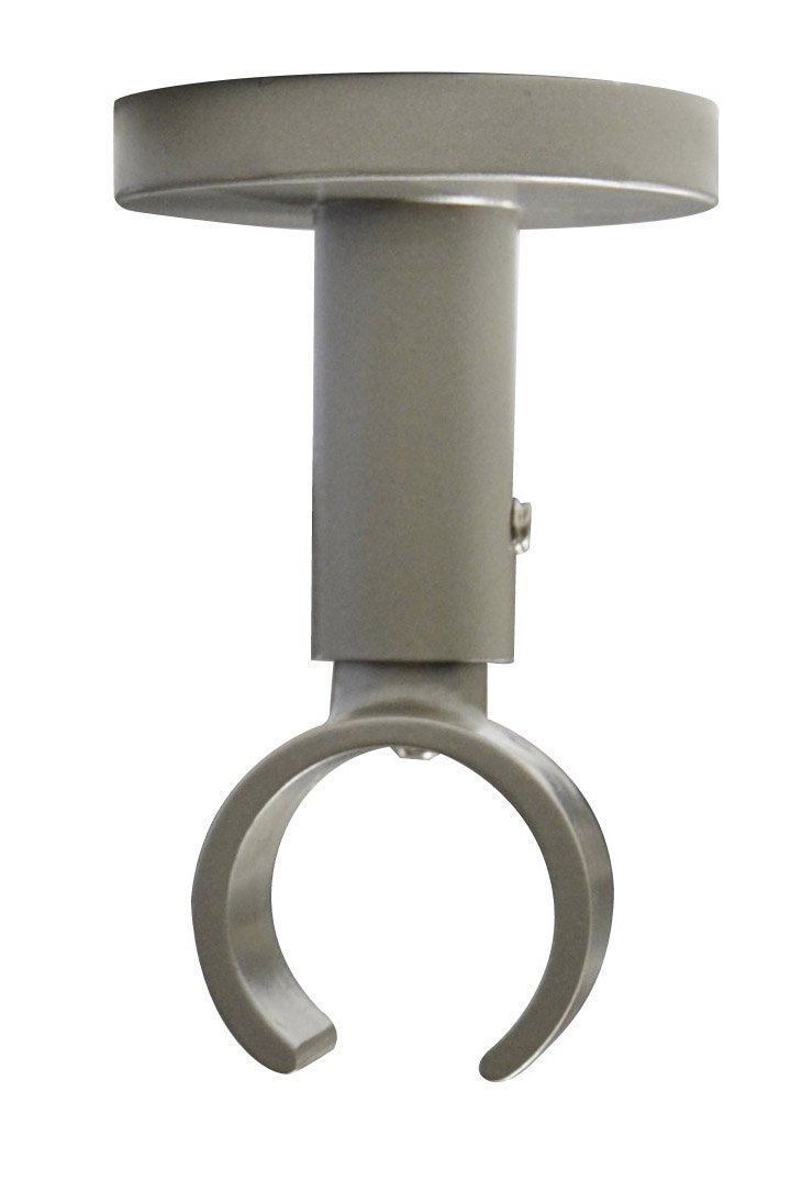 Versailles Home Fashions Multi-Pole Curtain Rod Bracket in Pewter - Heavy Duty Ceiling Mount for Drapes & Sheers - Perfect for Living Room, Bedroom & Bay Windows