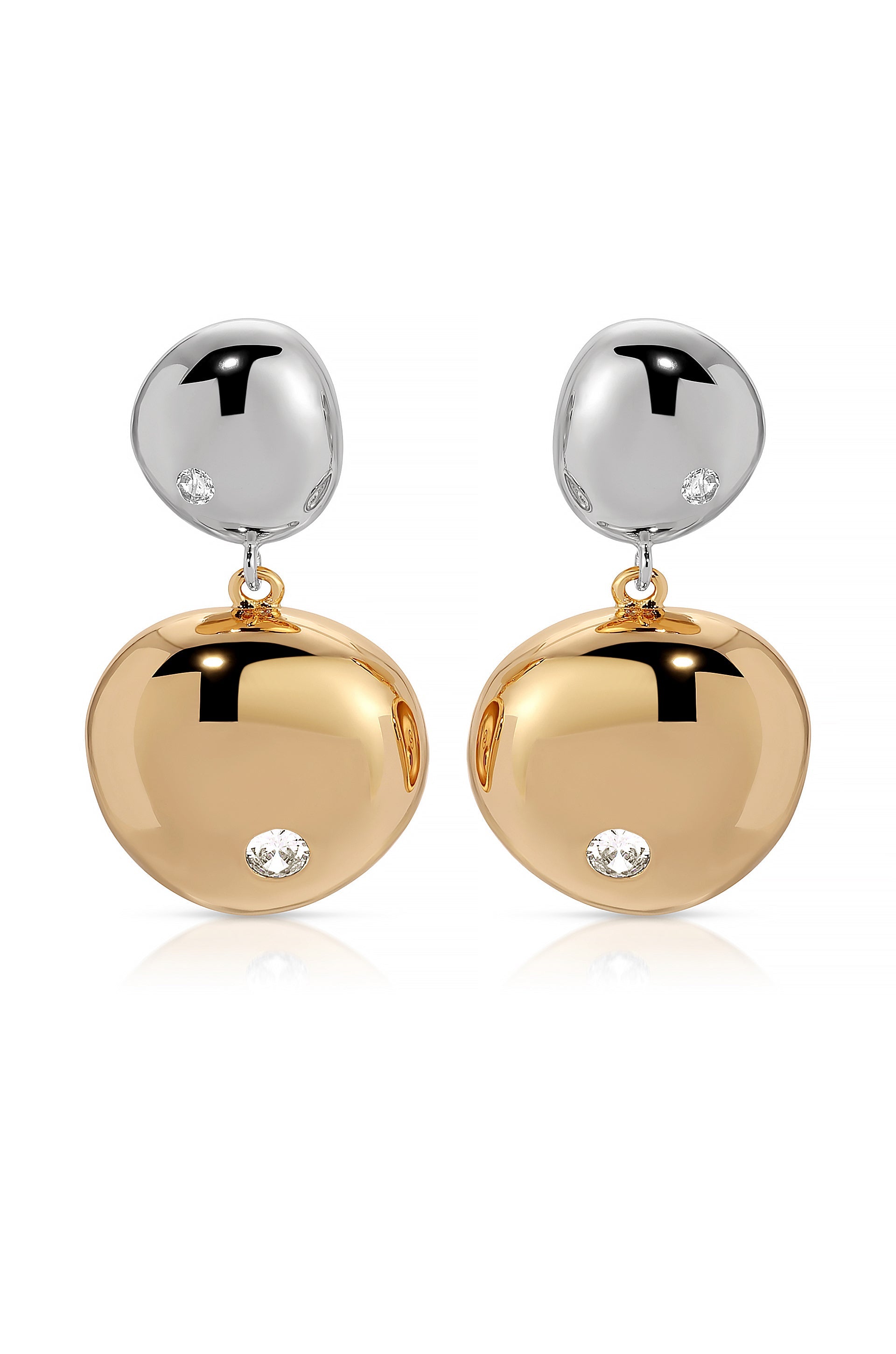 Elegant Polished Double Pebble Drop Earrings for Women - Perfect for Weddings, Parties & Evening Events