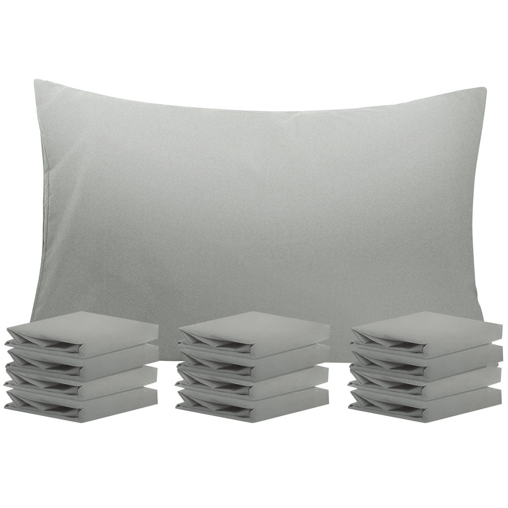 12 Pack Microfiber Pillowcases with Envelope Closure - Soft Hypoallergenic Pillow Covers - Queen Size Bedding Set for Home, Hotel & Travel - NTBAY®