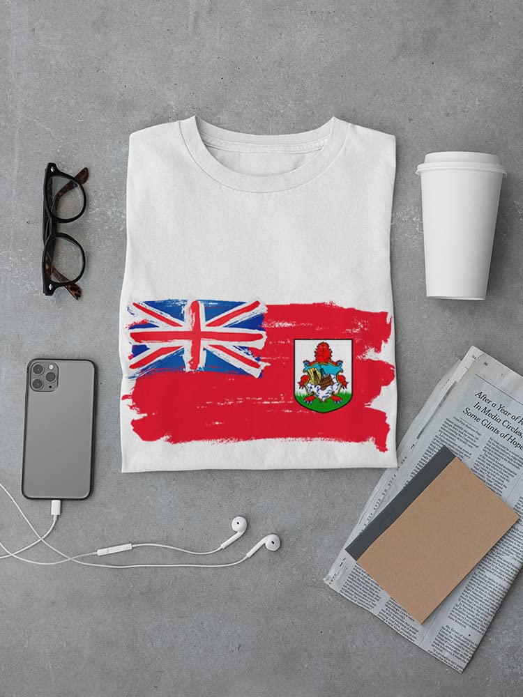 Smartprints Grunge Bermuda Flag Watercolor T-Shirt for Men - Stylish Graphic Tee for Casual Wear, Street Fashion & Everyday Outfits