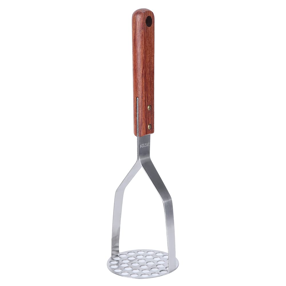Potato Masher & Garlic Press - Kitchen Utensil for Cooking & Baking